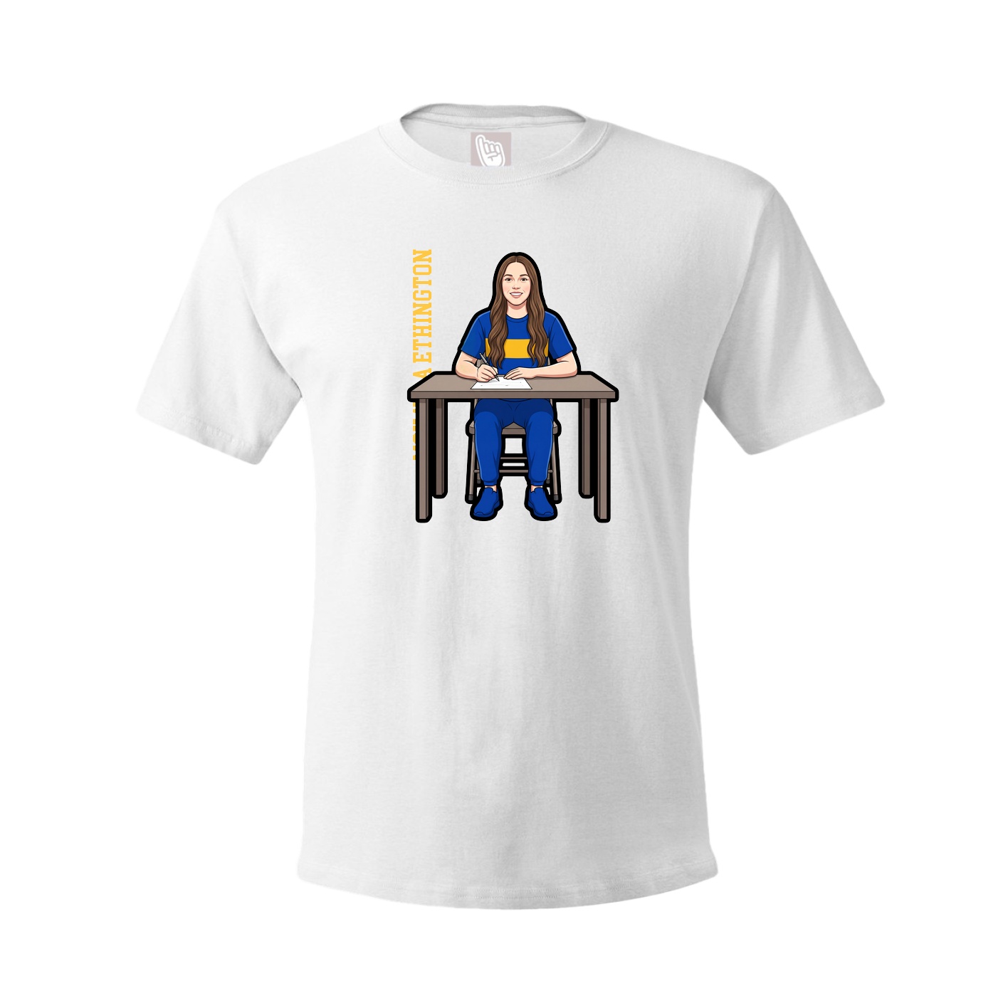 Youth Tee — Name Vertical in White