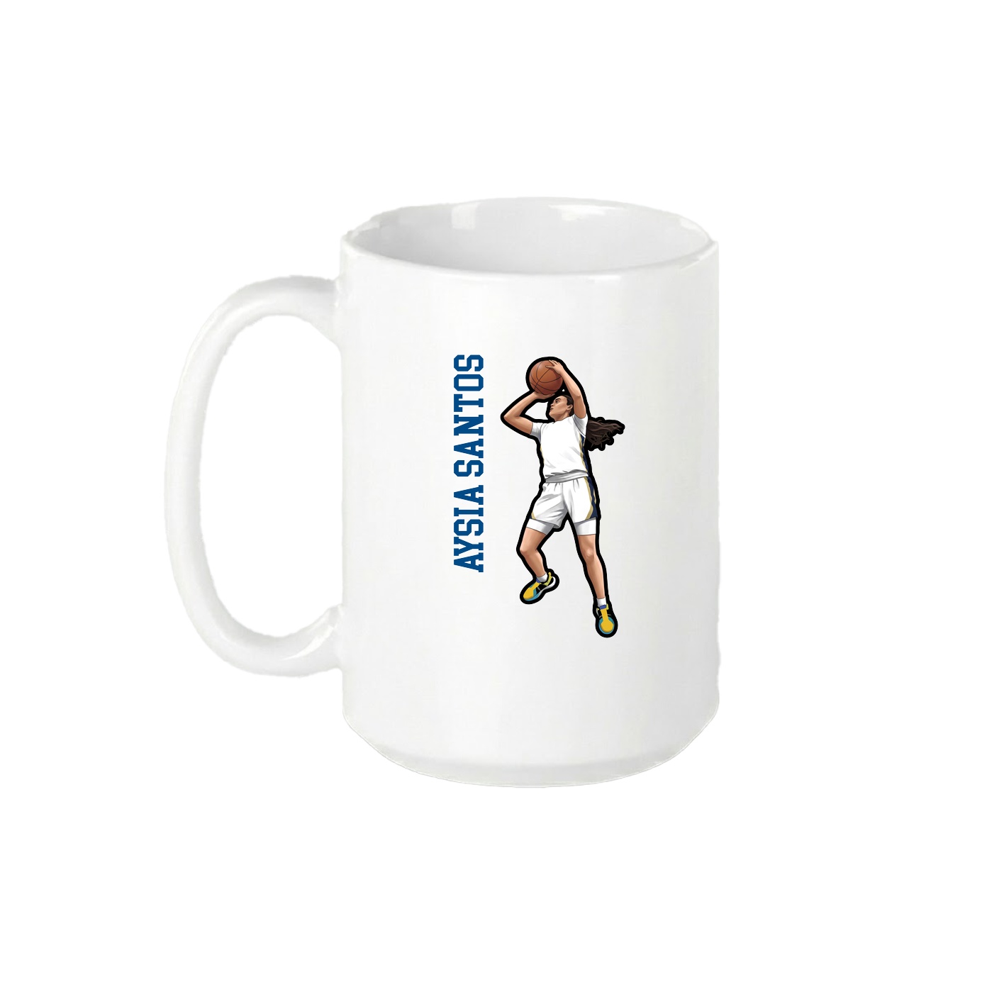 15oz Coffee Mug — Name Vertical in White