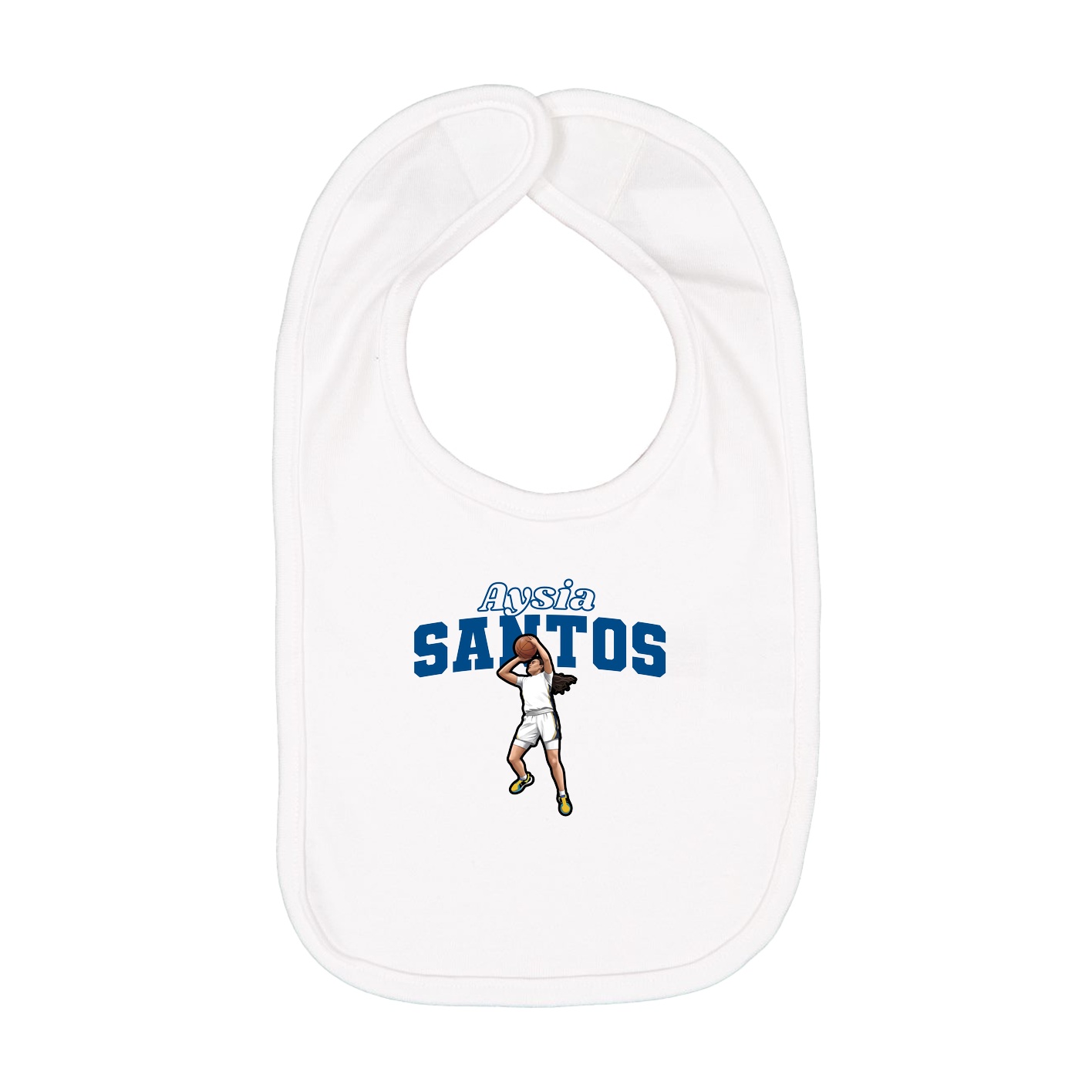Infant Bib — Name Arch in White