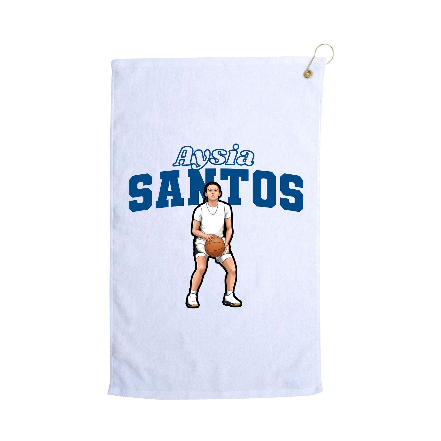 Golf Towel — Name Arch in White