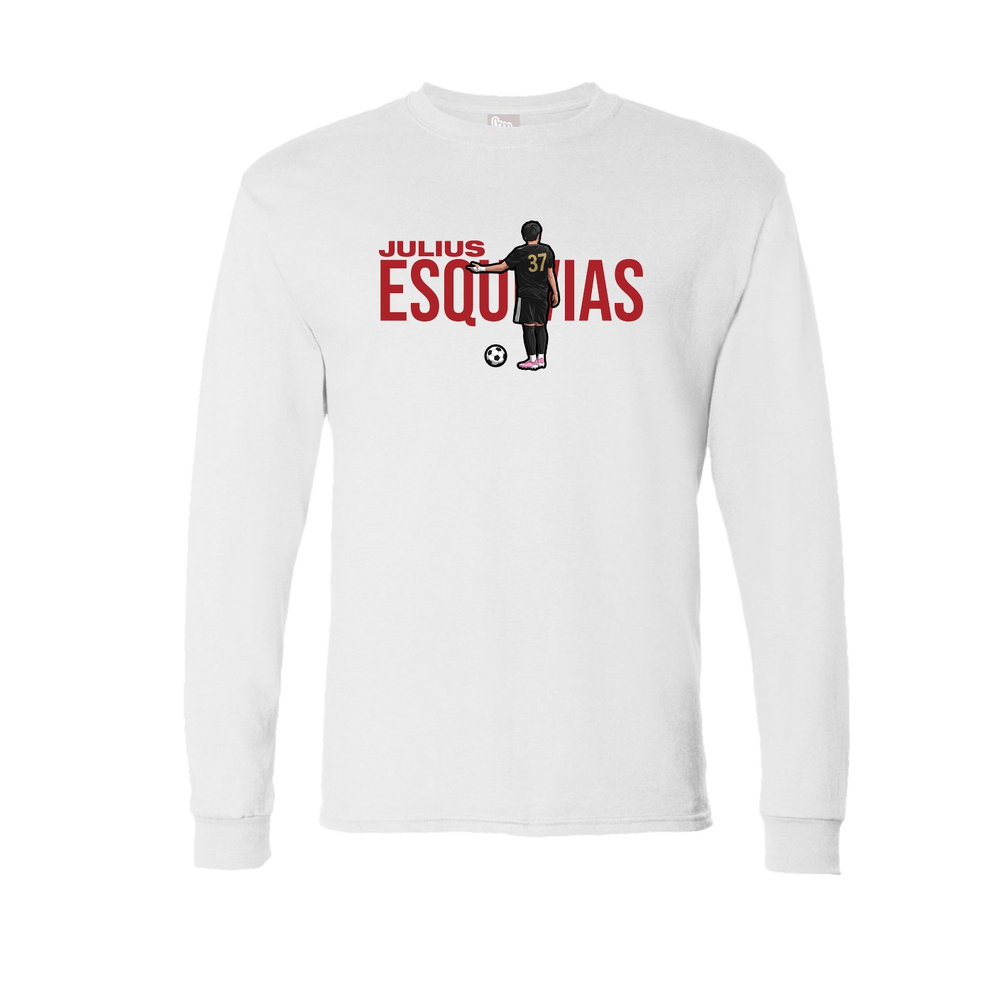 Long Sleeve Tee — Player Name in White