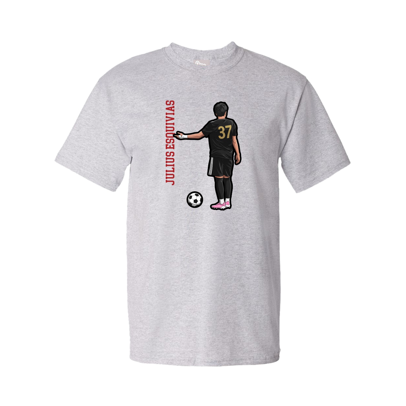Tee — Name Vertical in Grey