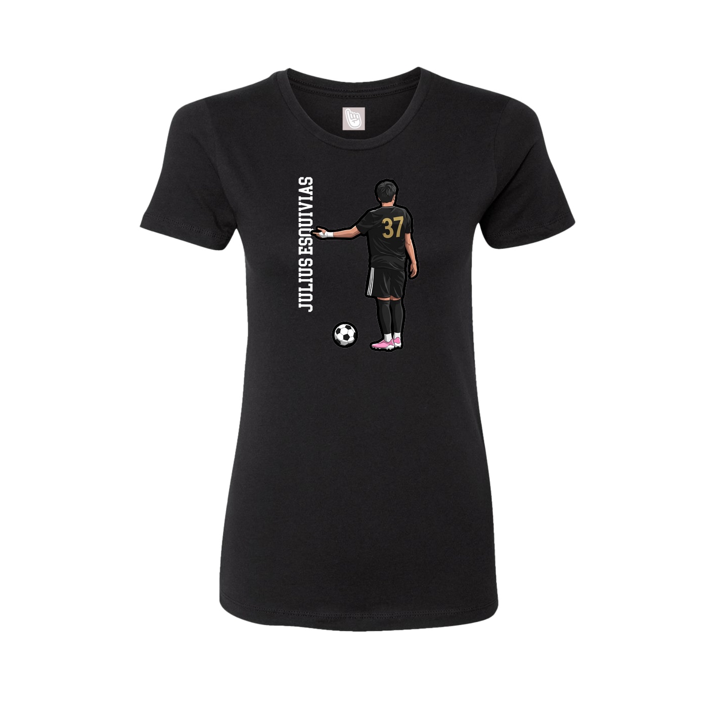 Fitted Women's Tee — Name Vertical in Black