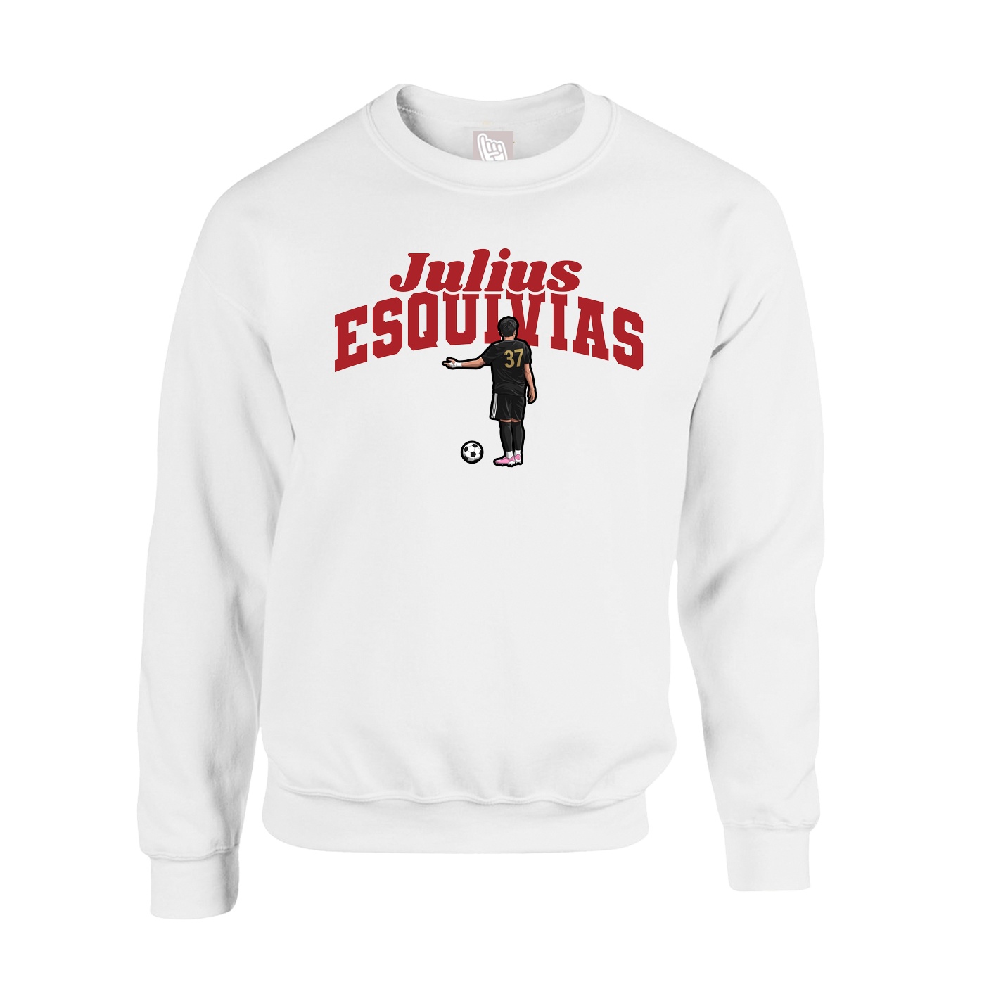 Fleece Crew — Signature Arch in White