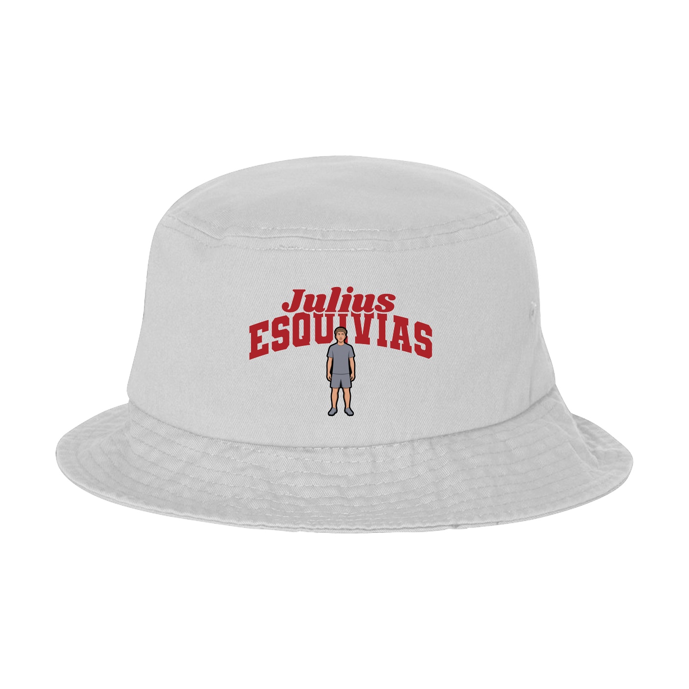 Bucket Cap — Signature Arch in White
