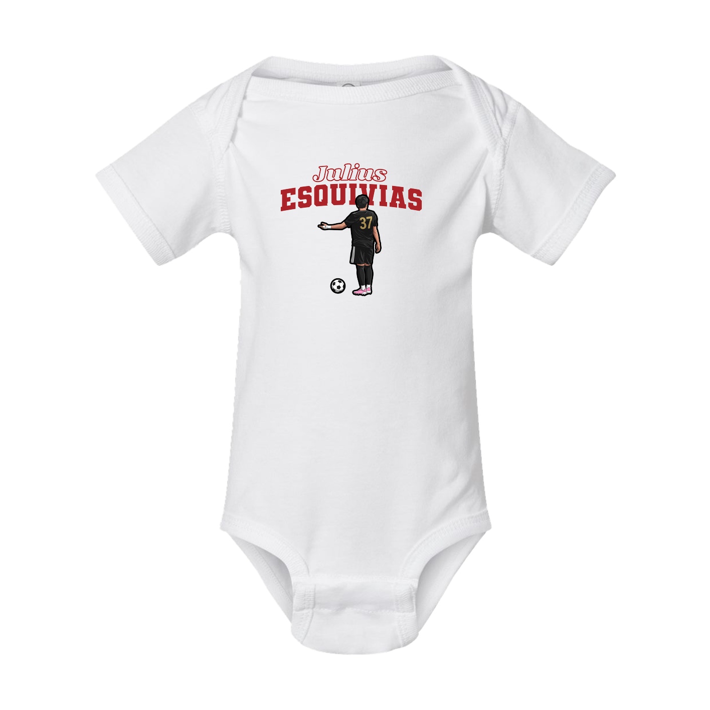 Baby Onesie — Name Arch in White