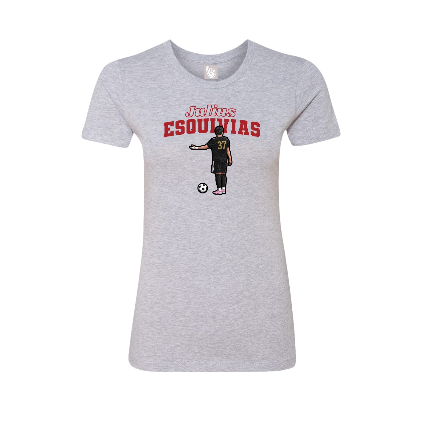 Fitted Women's Tee — Name Arch in Grey