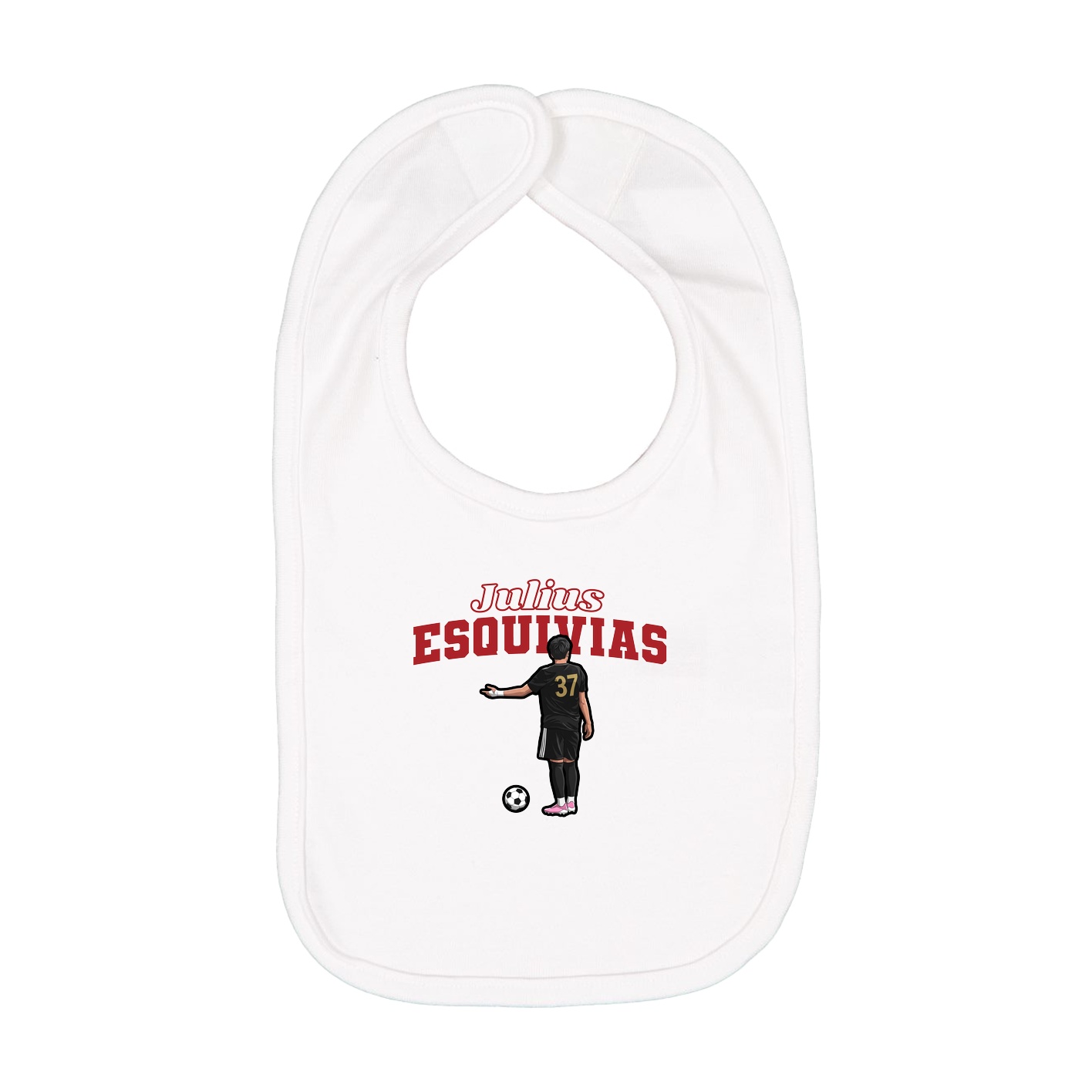 Infant Bib — Name Arch in White