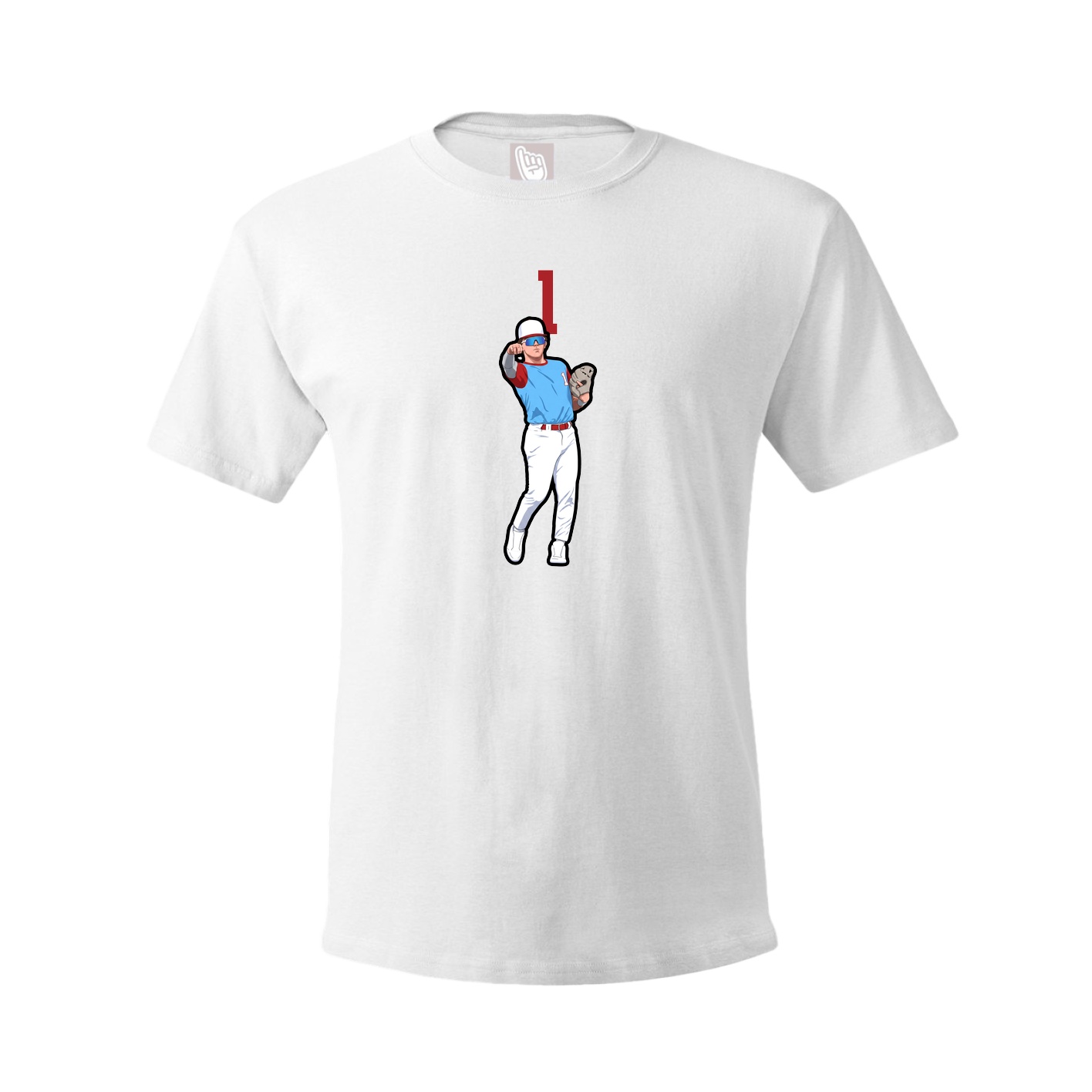 Youth Tee — Number Top in White