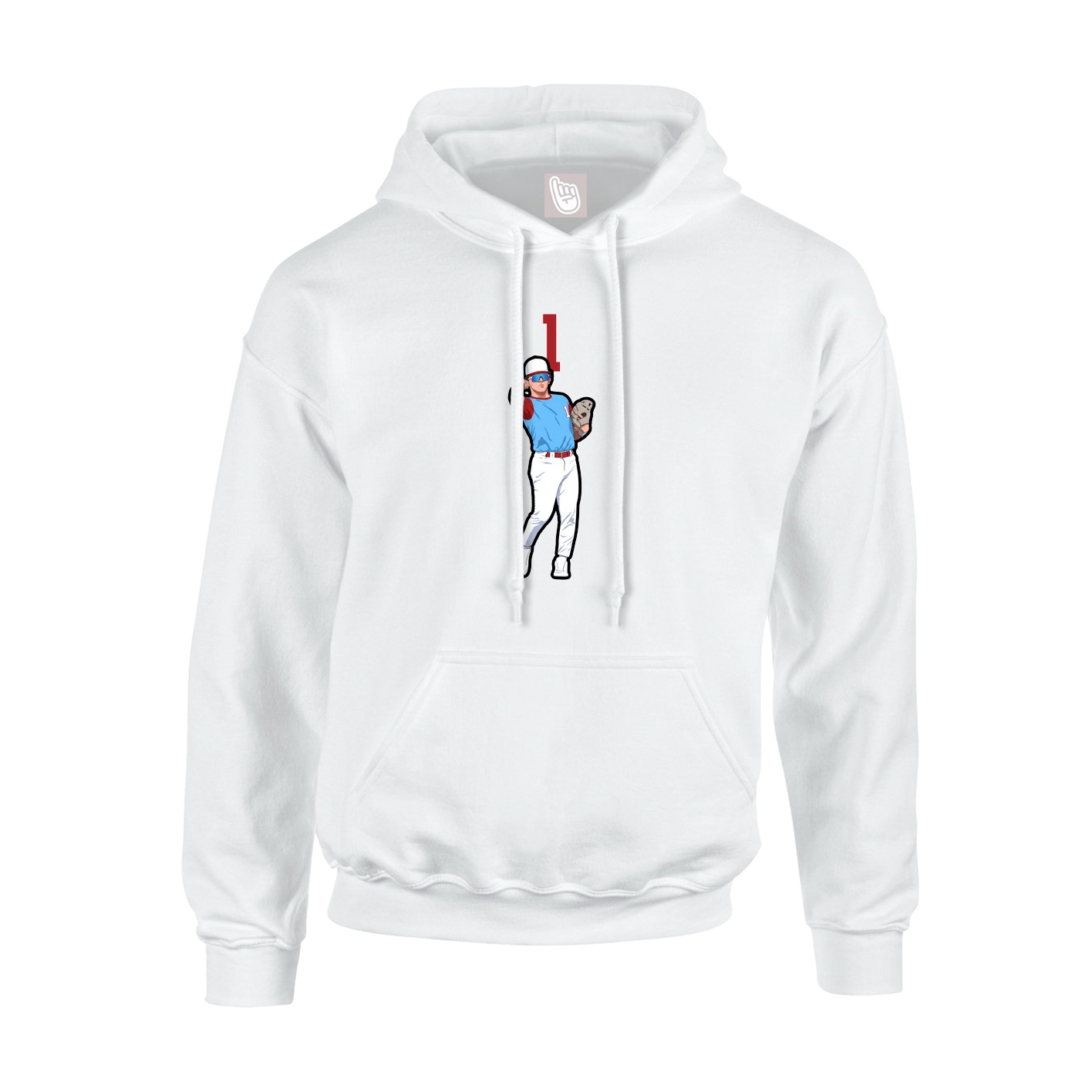 Youth Hoodie — Number Top in White