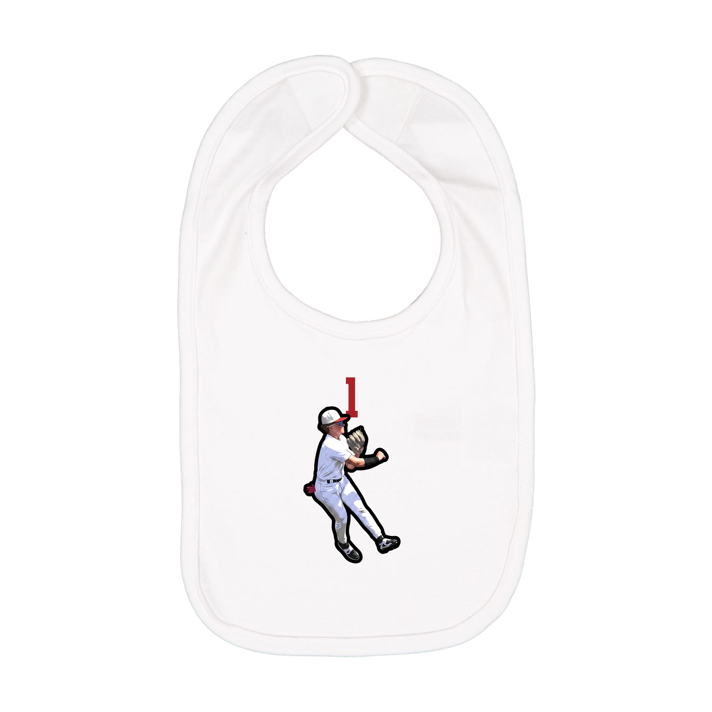 Infant Bib — Number Top in White
