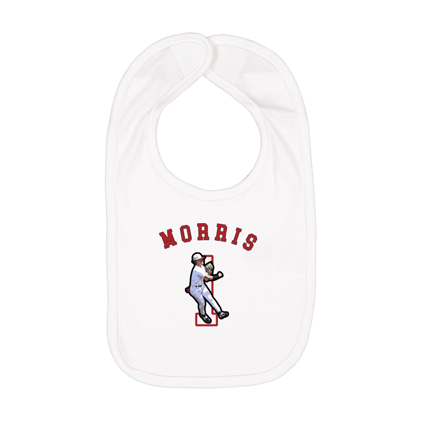 Infant Bib — Shirsey Arch in White