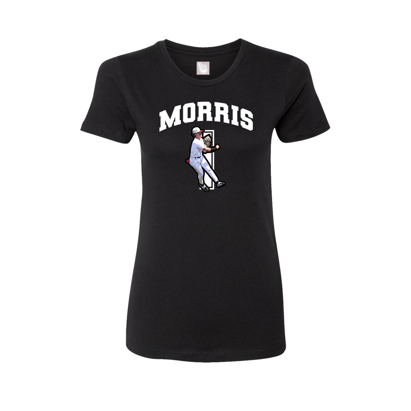Fitted Women's Tee — Number in Black