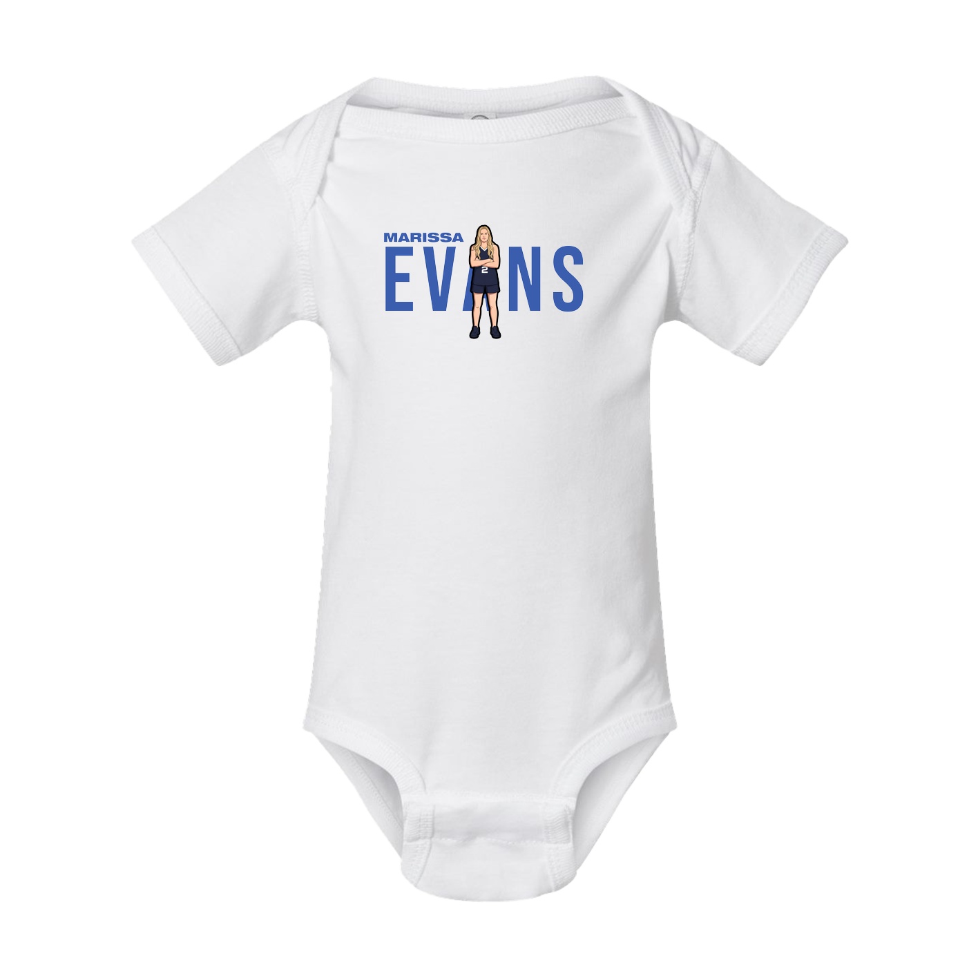 Baby Onesie — Player Name in White