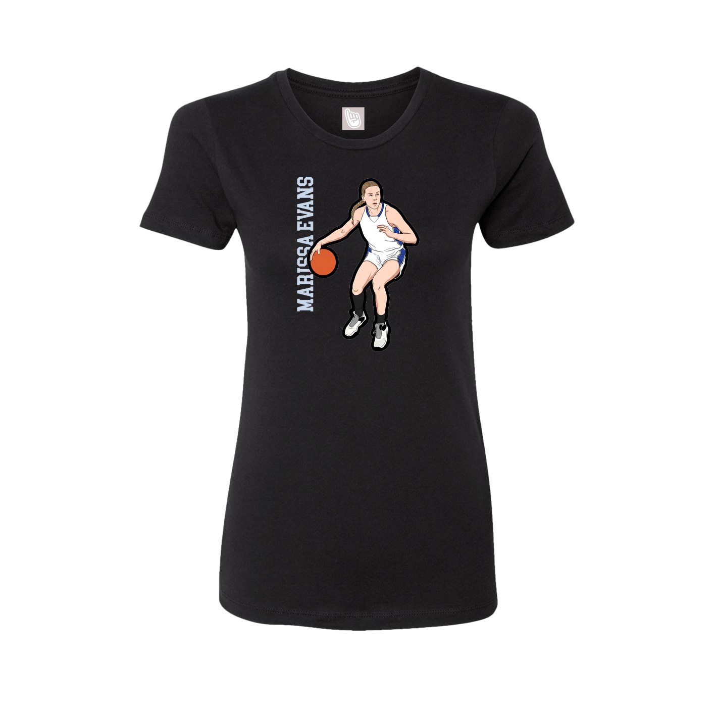 Womens Tee — Name Vertical in Black
