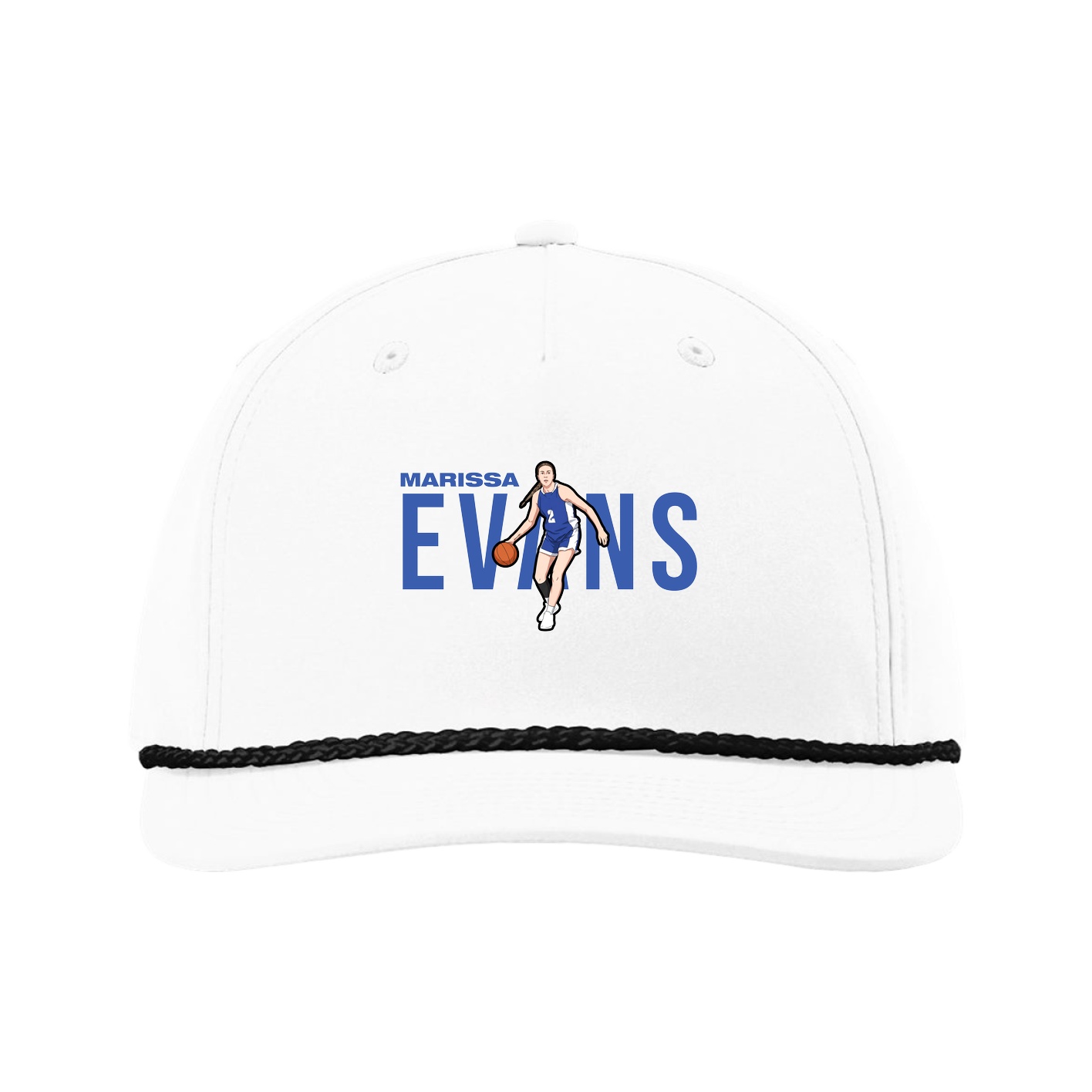 Five-Panel Classic Rope Cap — Player Name in White