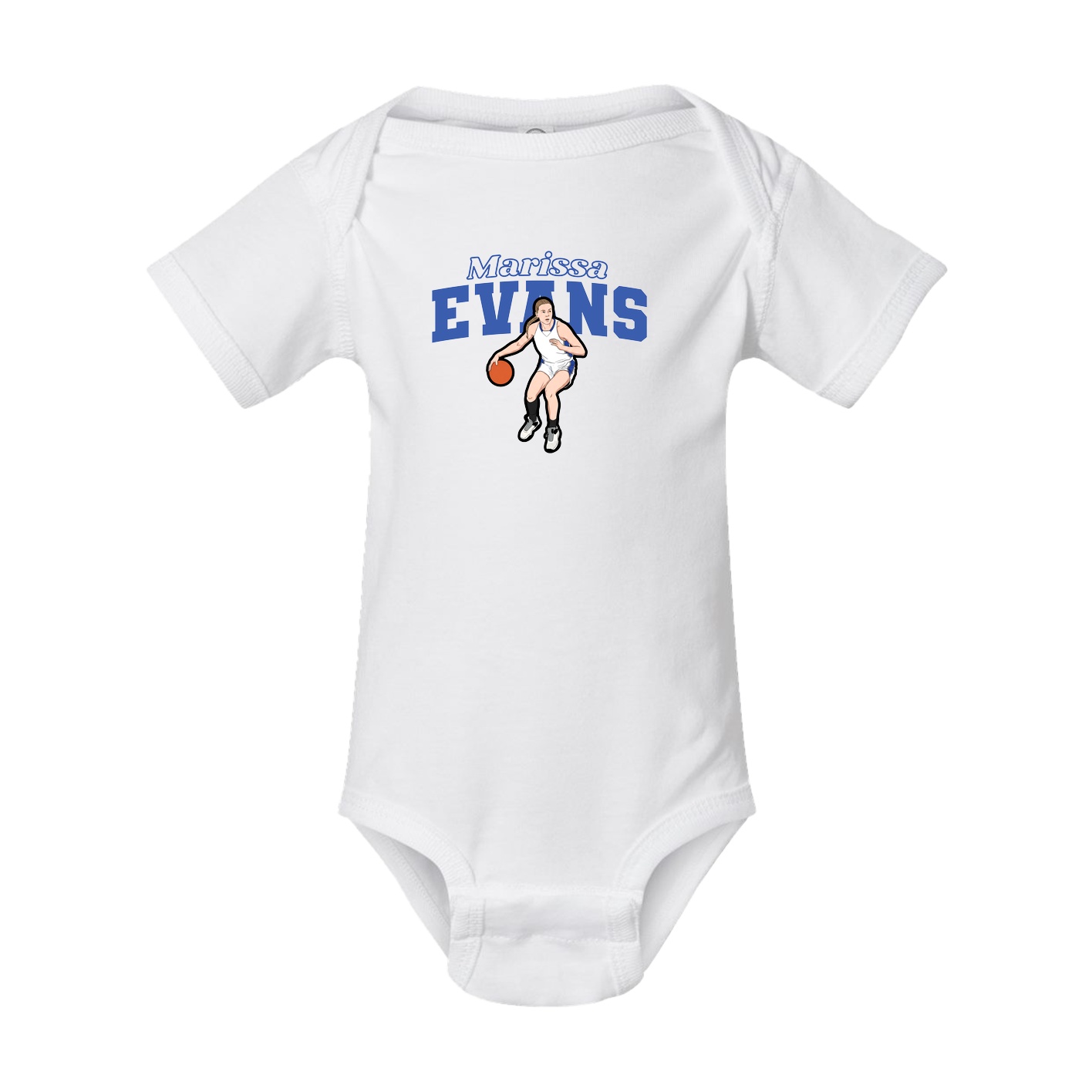 Baby Onesie — Name Arch in White