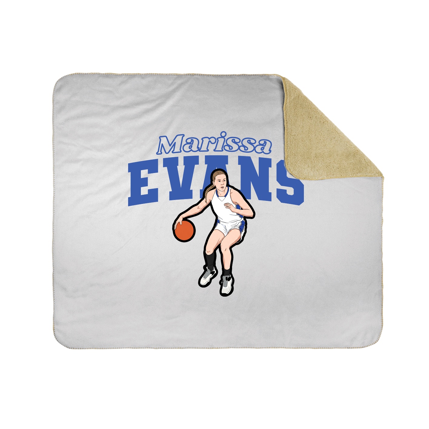 Throw Blanket — Name Arch in White