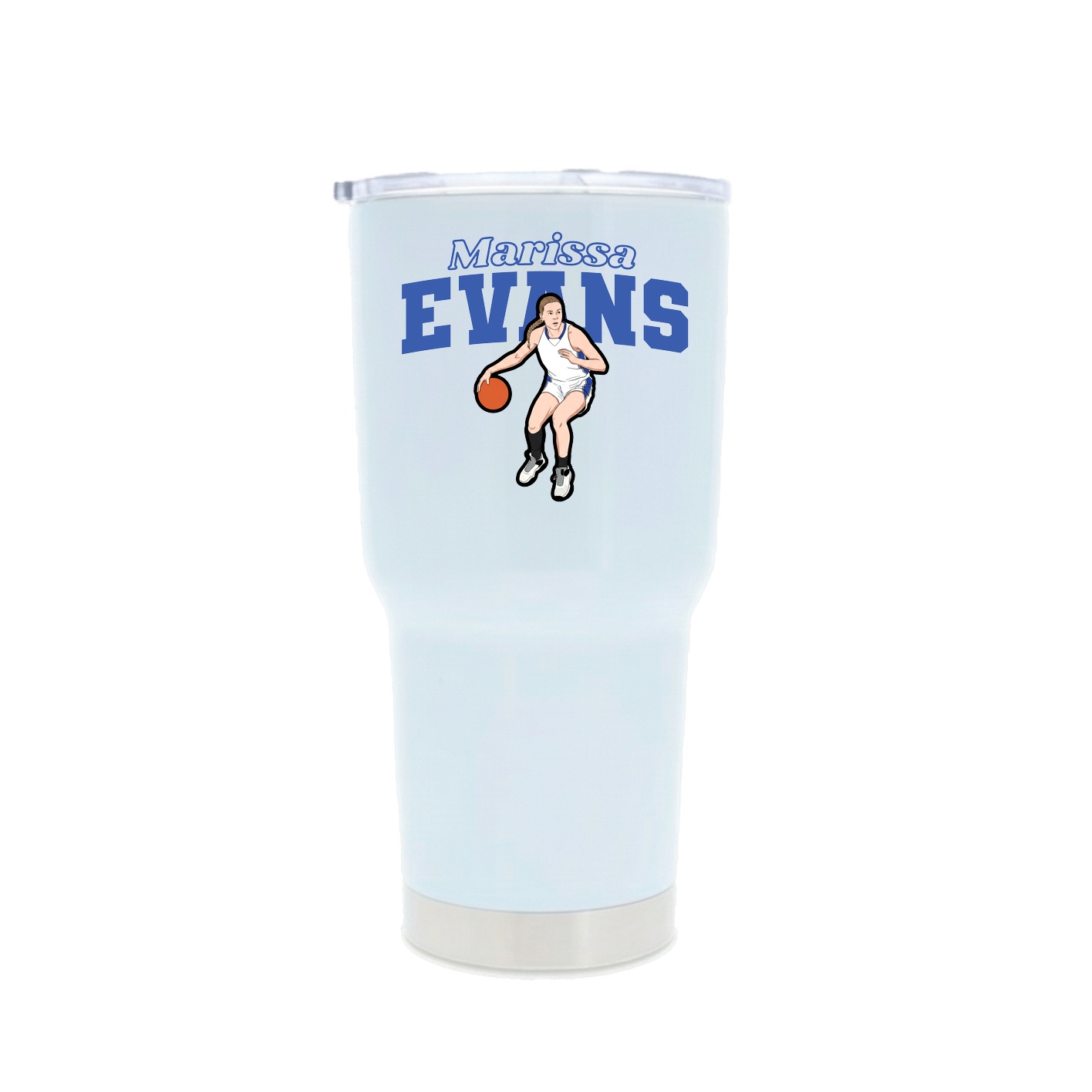 30oz Stainless Steel Tumbler — Name Arch in White