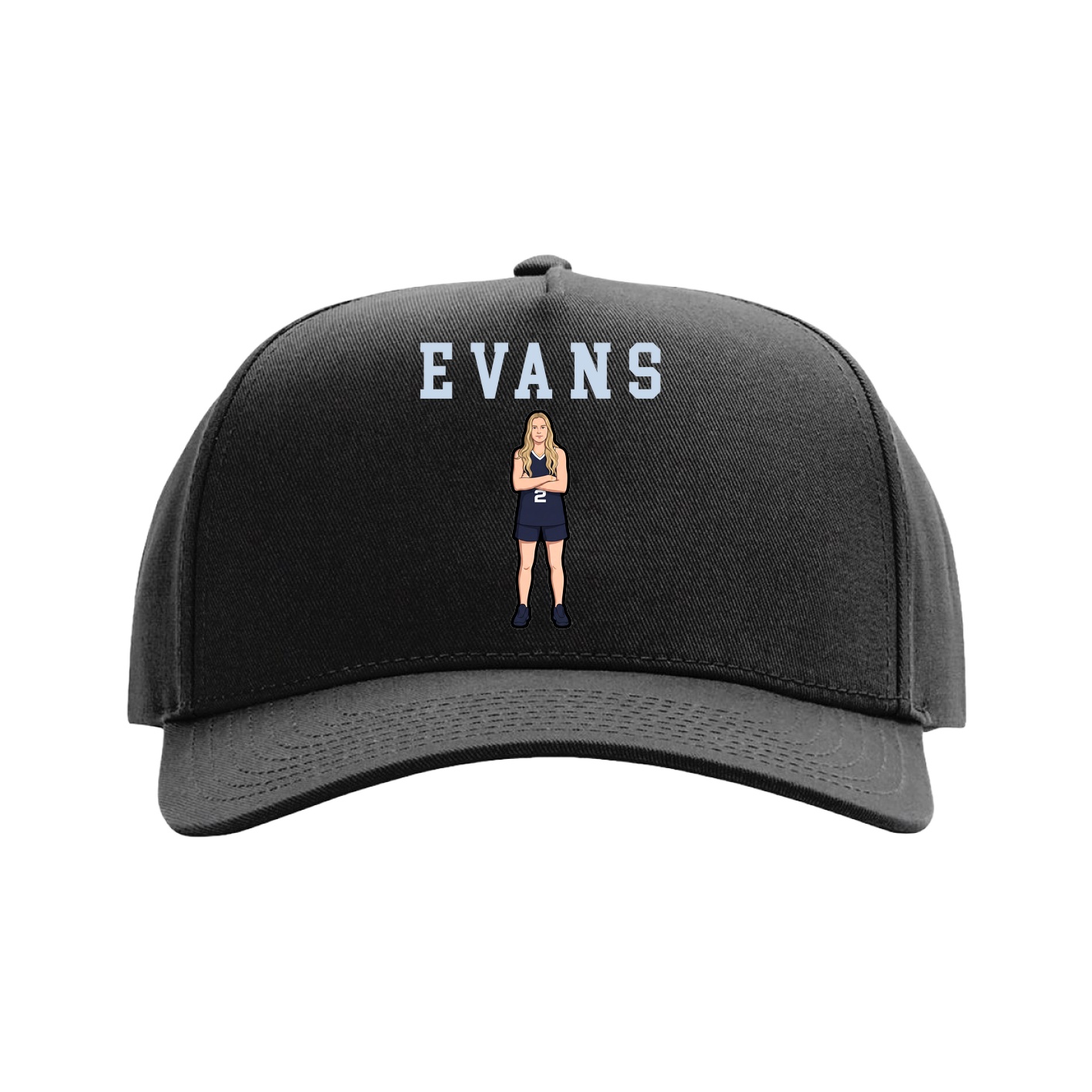 Full Fabric Five-Panel Champ Cap — Shirsey in Black