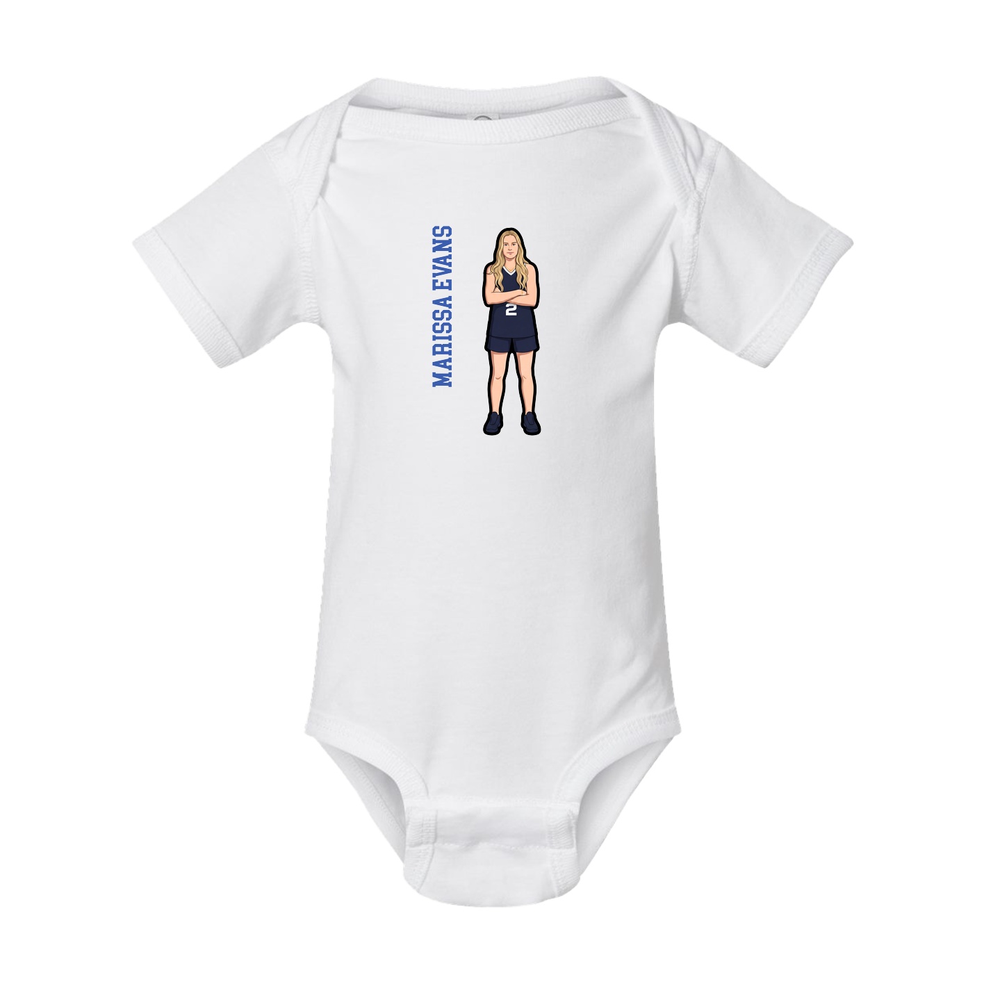 Baby Onesie — Name Vertical in White