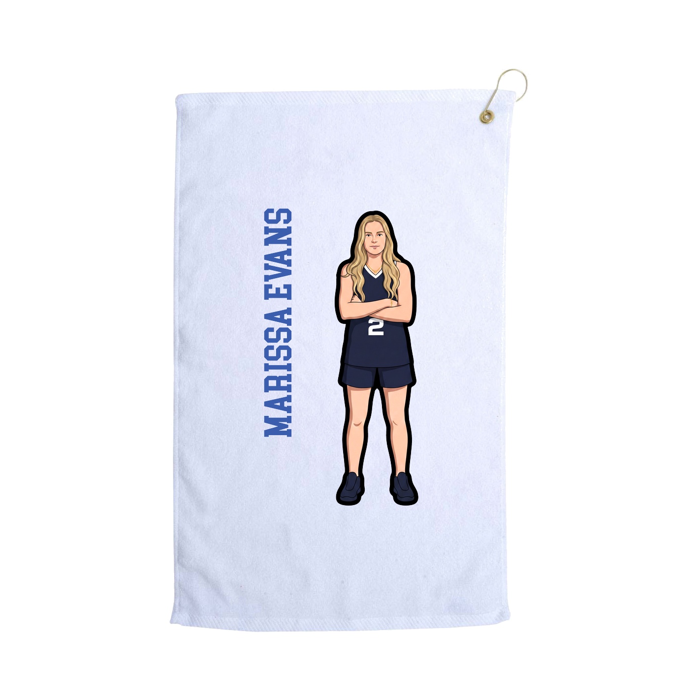 Golf Towel — Name Vertical in White
