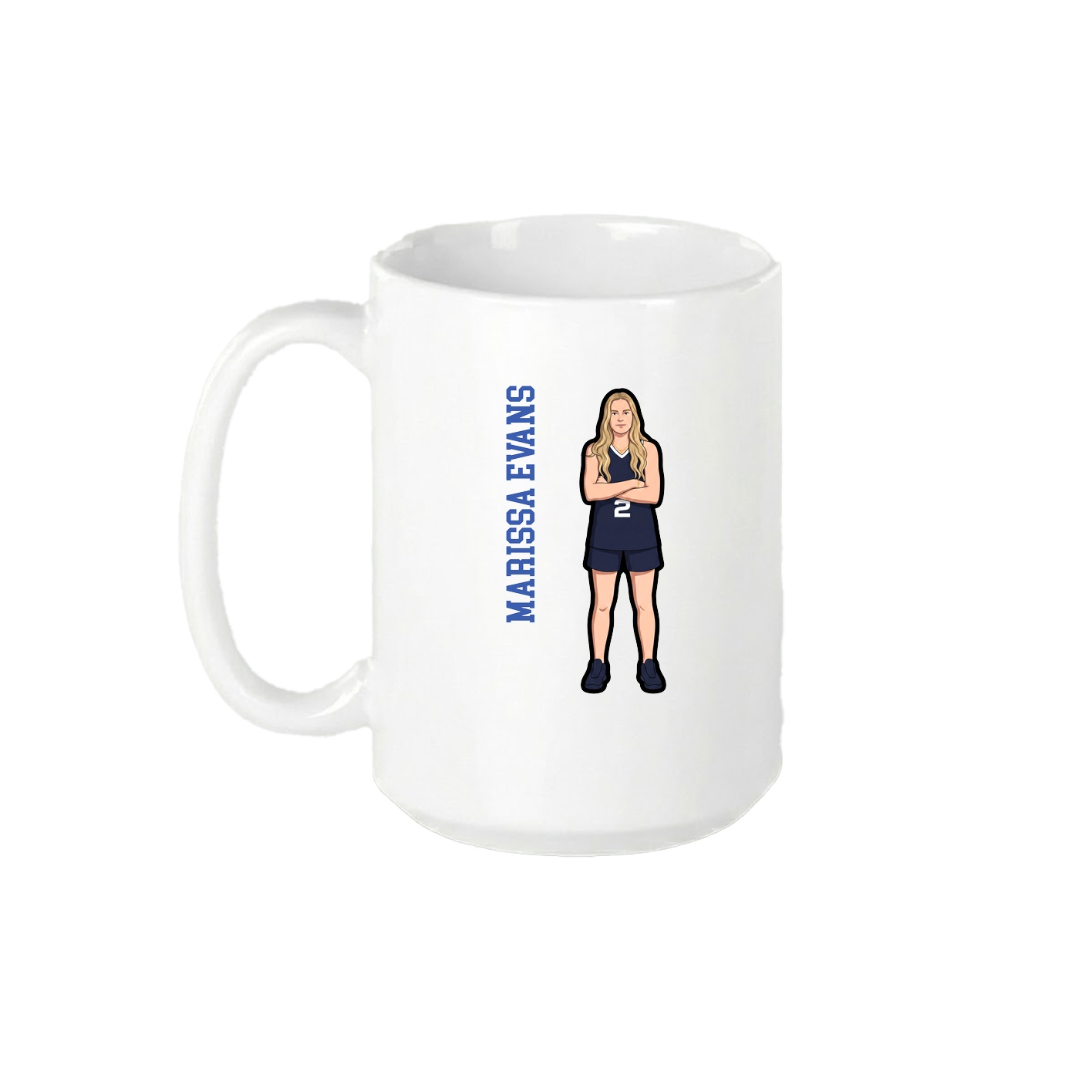 15oz Coffee Mug — Name Vertical in White