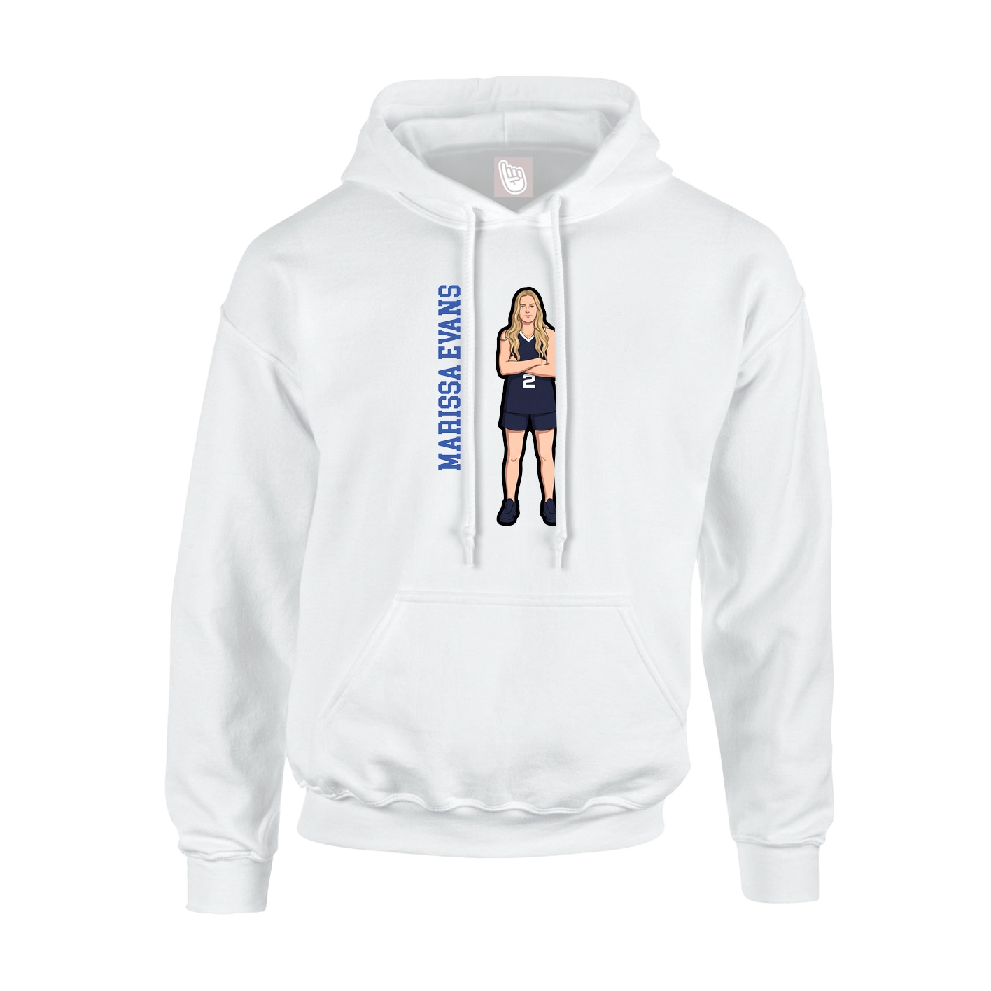 Hoodie — Name Vertical in White