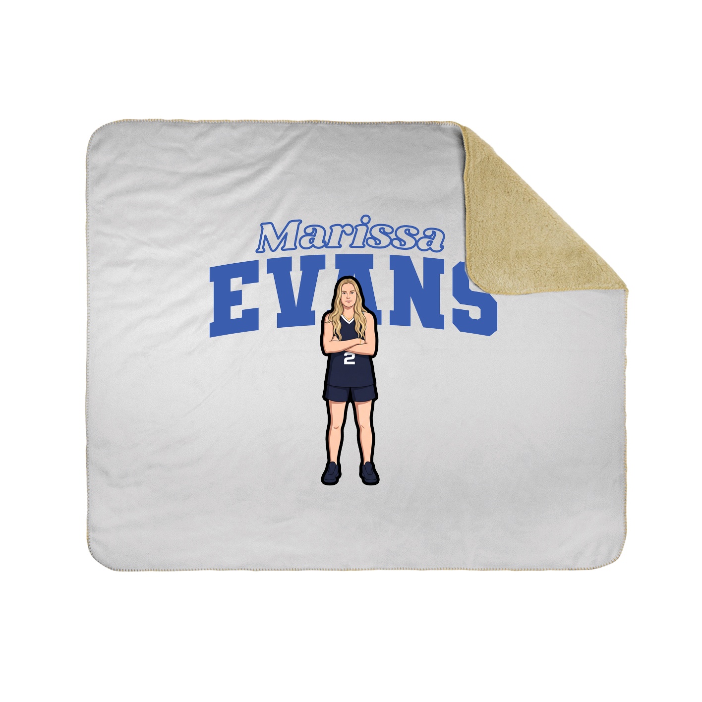 Throw Blanket — Name Arch in White