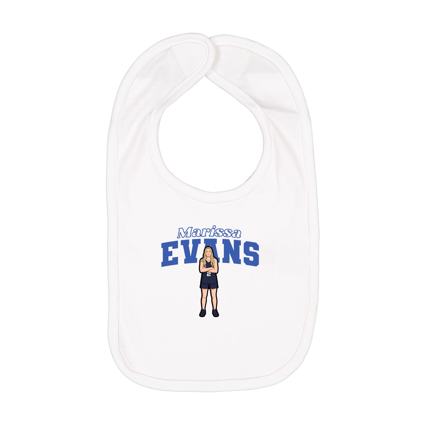 Infant Bib — Name Arch in White