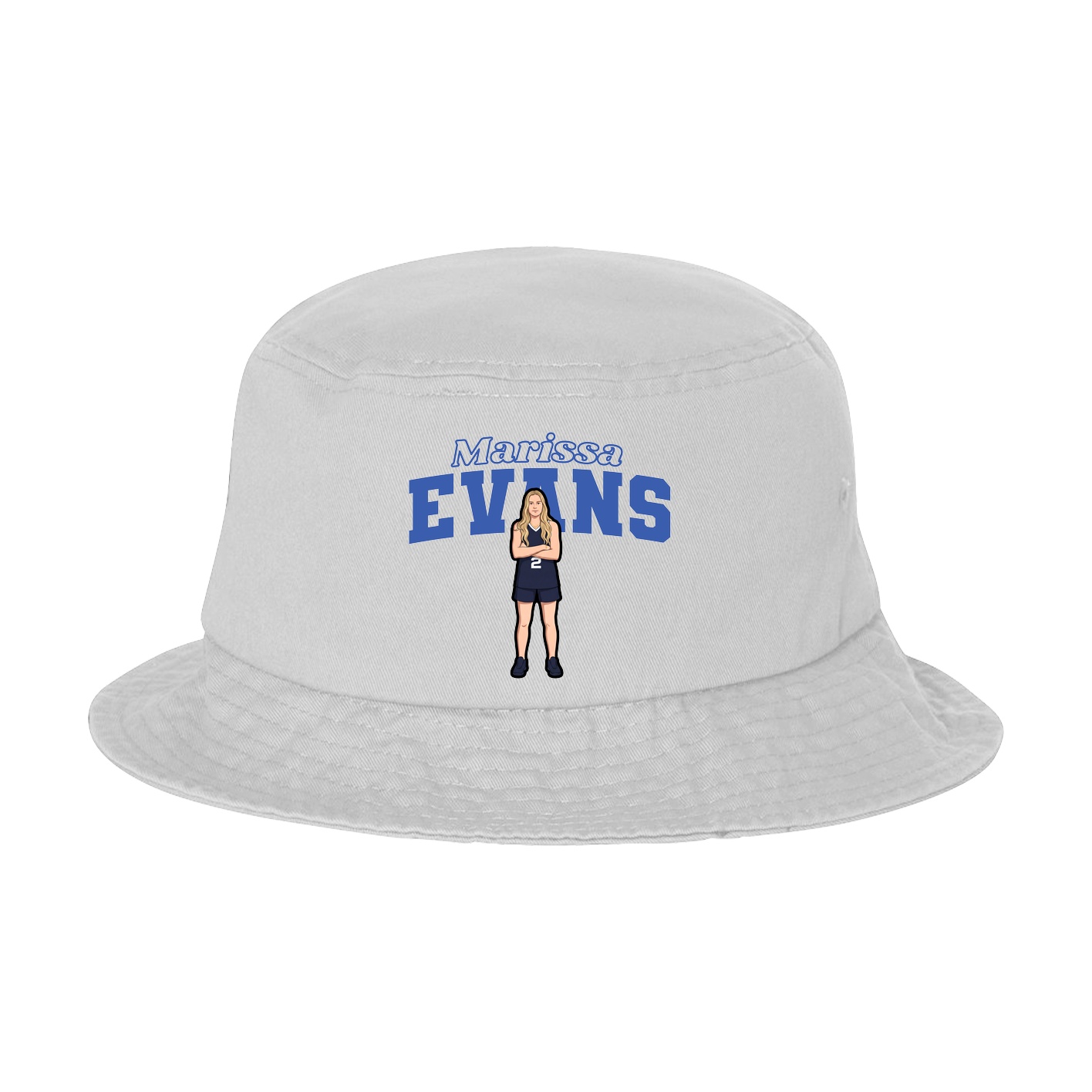 Bucket Cap — Name Arch in White