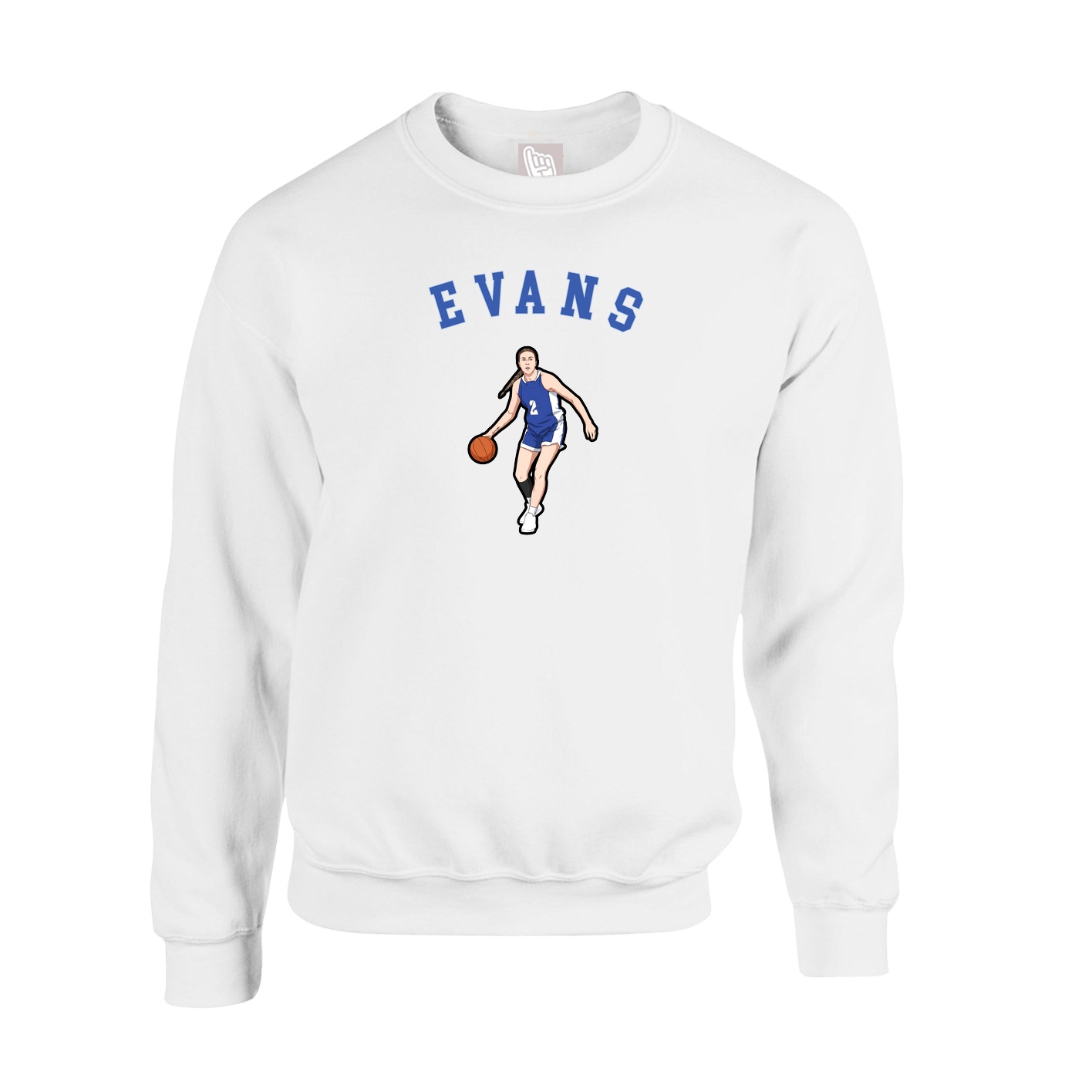 Fleece Crew — Shirsey Arch in White