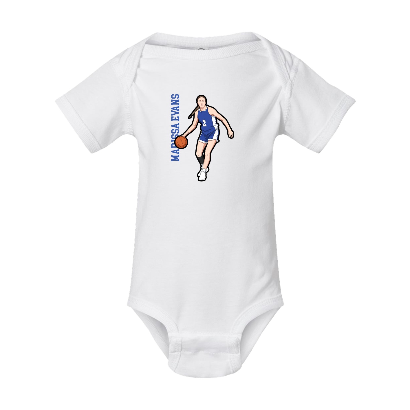 Baby Onesie — Name Vertical in White