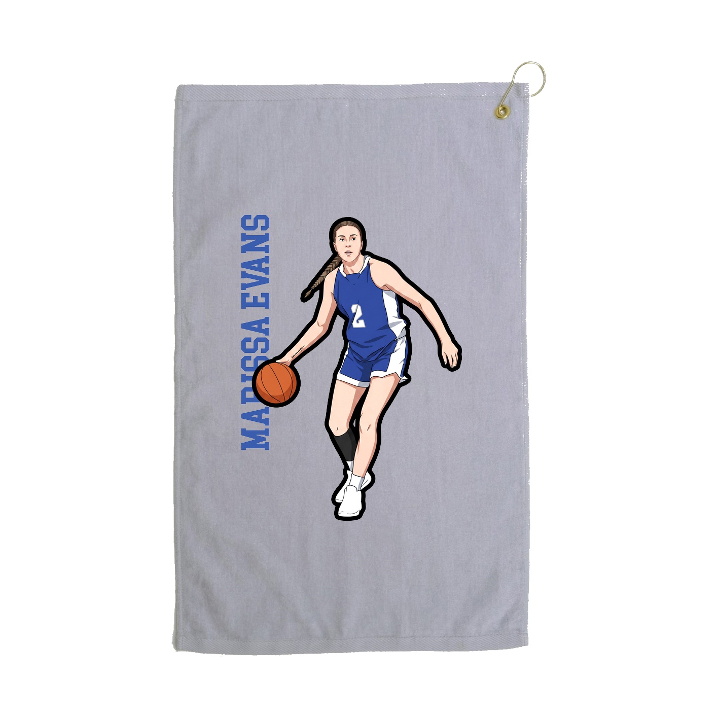Golf Towel — Name Vertical in Grey