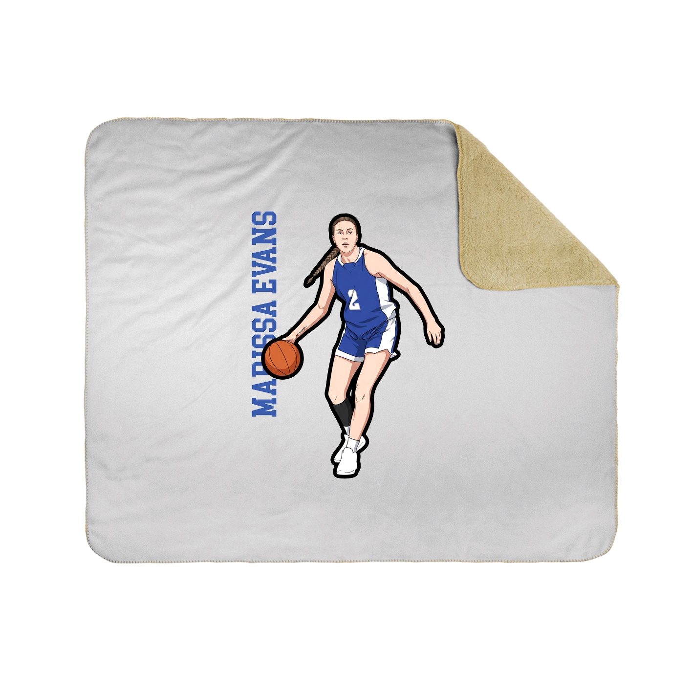 Throw Blanket — Name Vertical in White