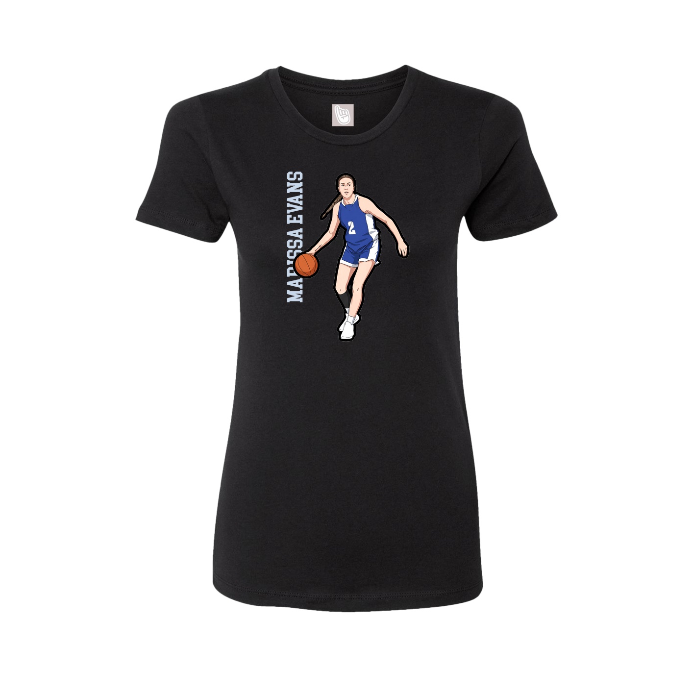 Womens Tee — Name Vertical in Black
