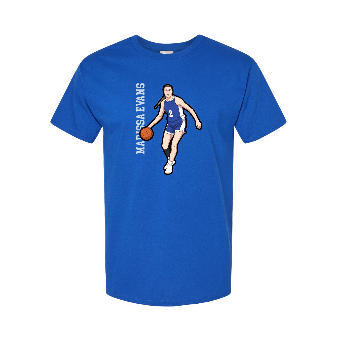Youth Tee — Name Vertical in Royal