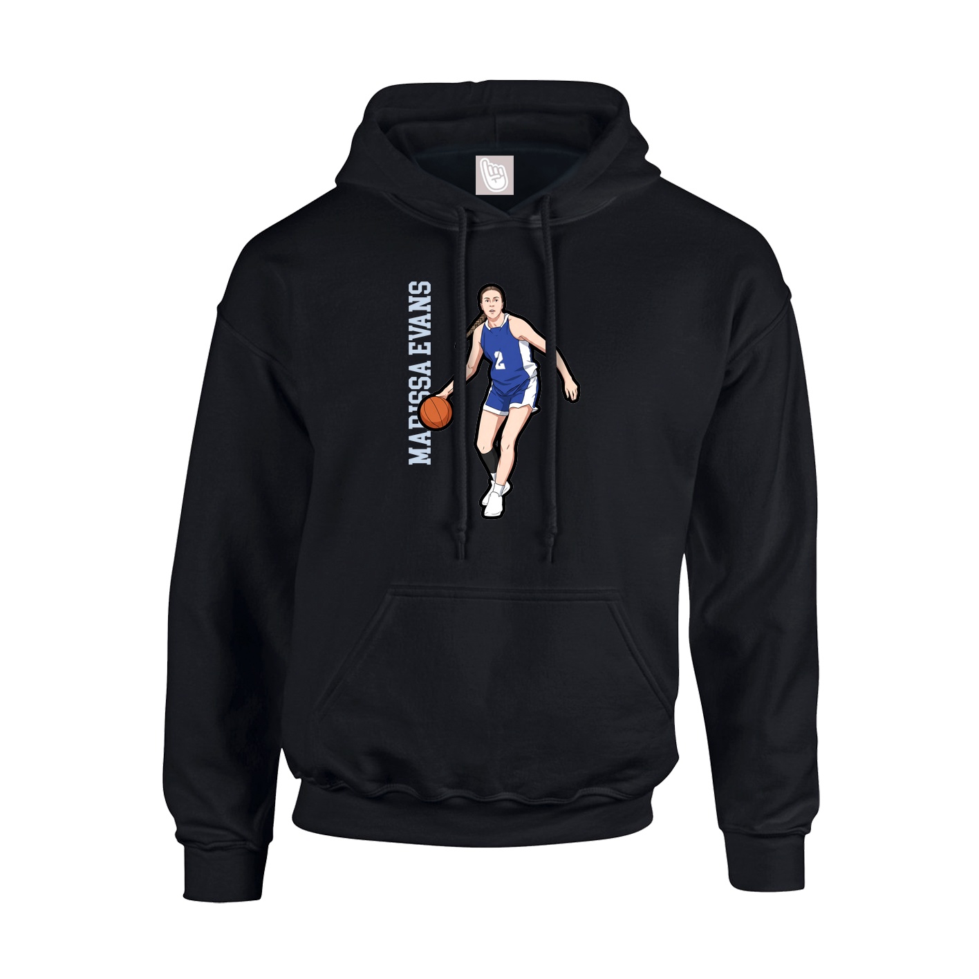 Youth Hoodie — Name Vertical in Black