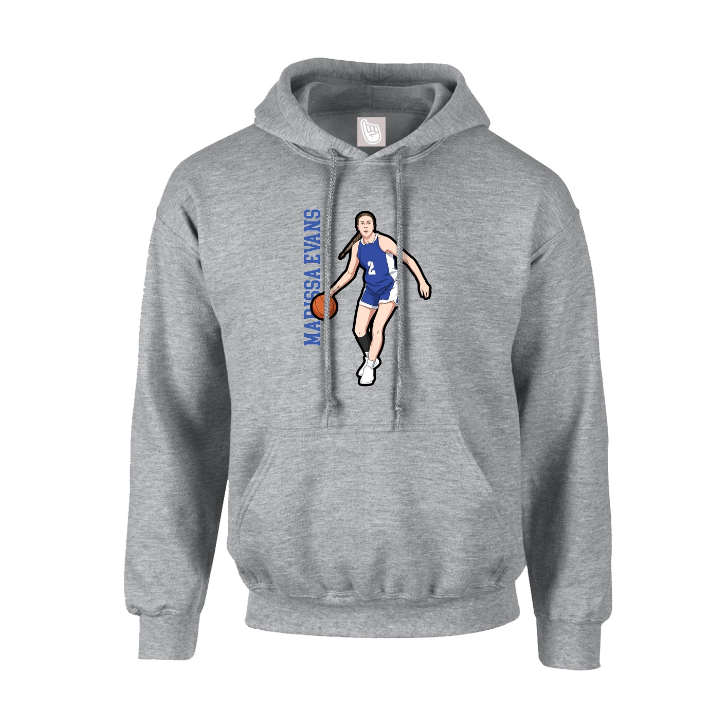 Youth Hoodie — Name Vertical in Grey