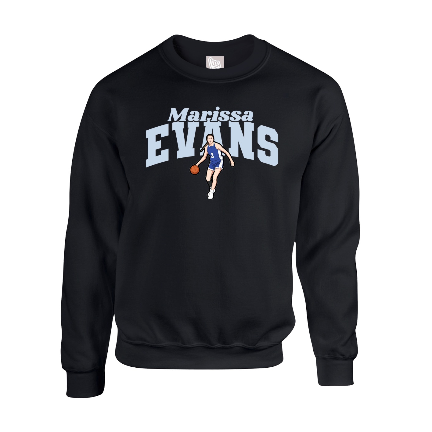 Fleece Crew — Signature Arch in Black
