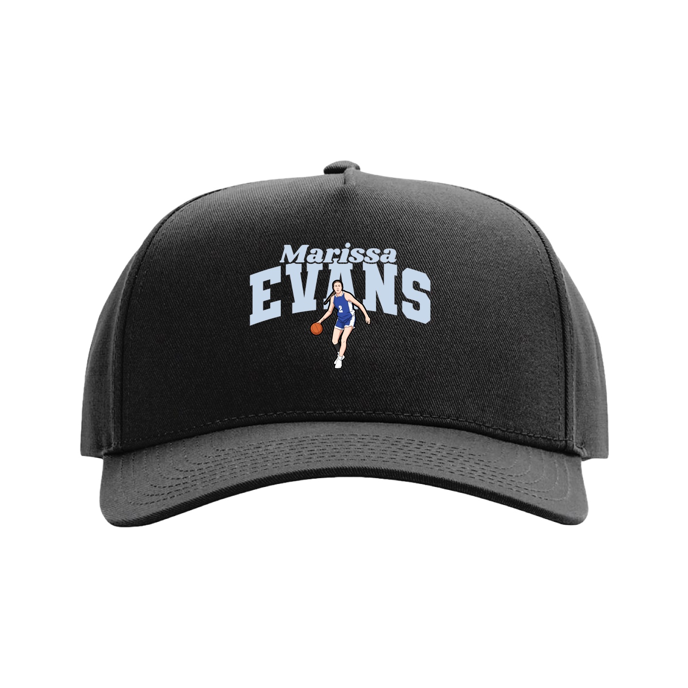 Full Fabric Five-Panel Champ Cap — Signature Arch in Black