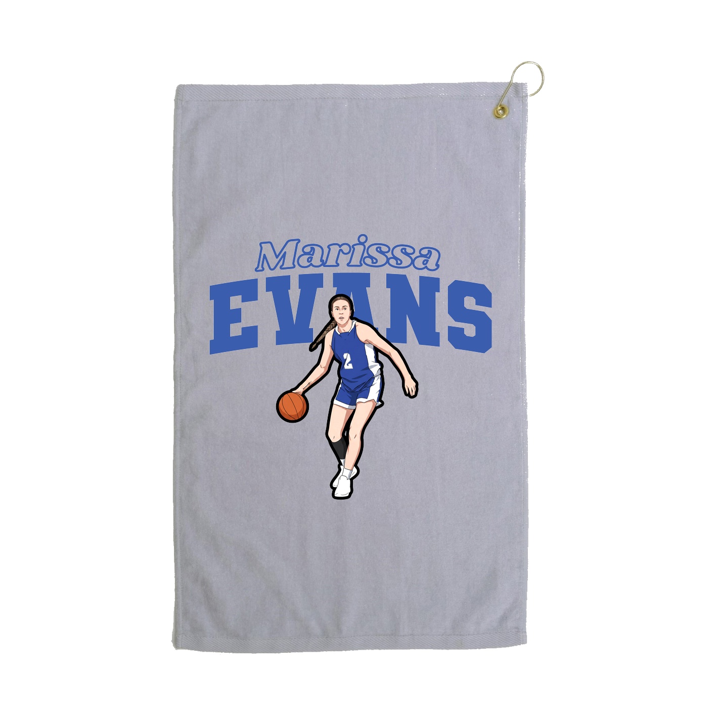 Golf Towel — Name Arch in Grey