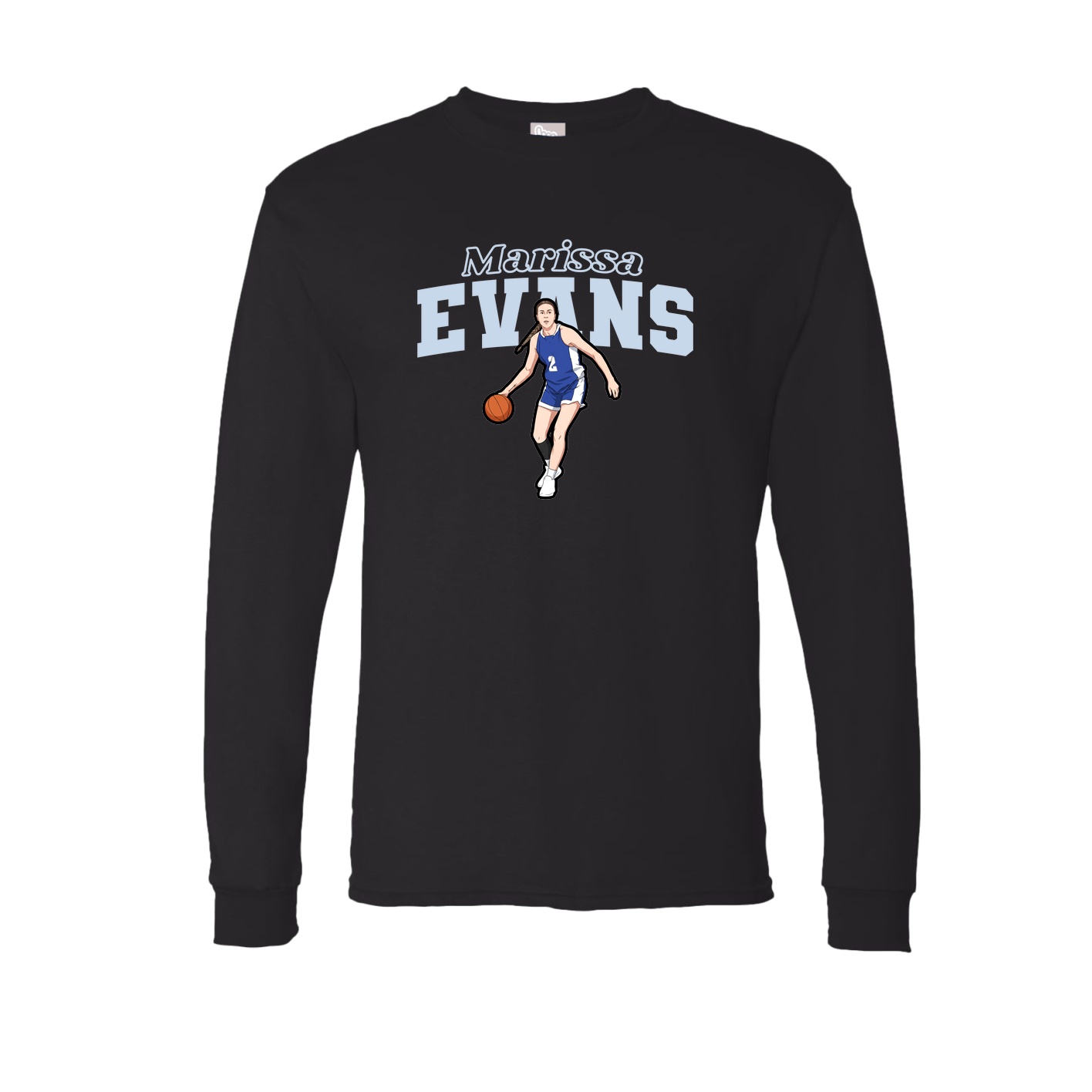 Long Sleeve Tee — Name Arch in Black