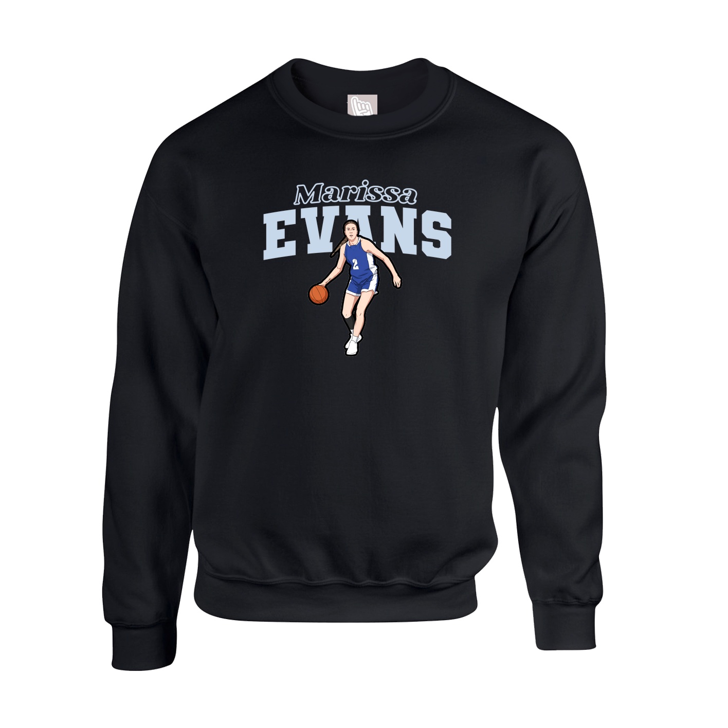 Fleece Crew — Name Arch in Black