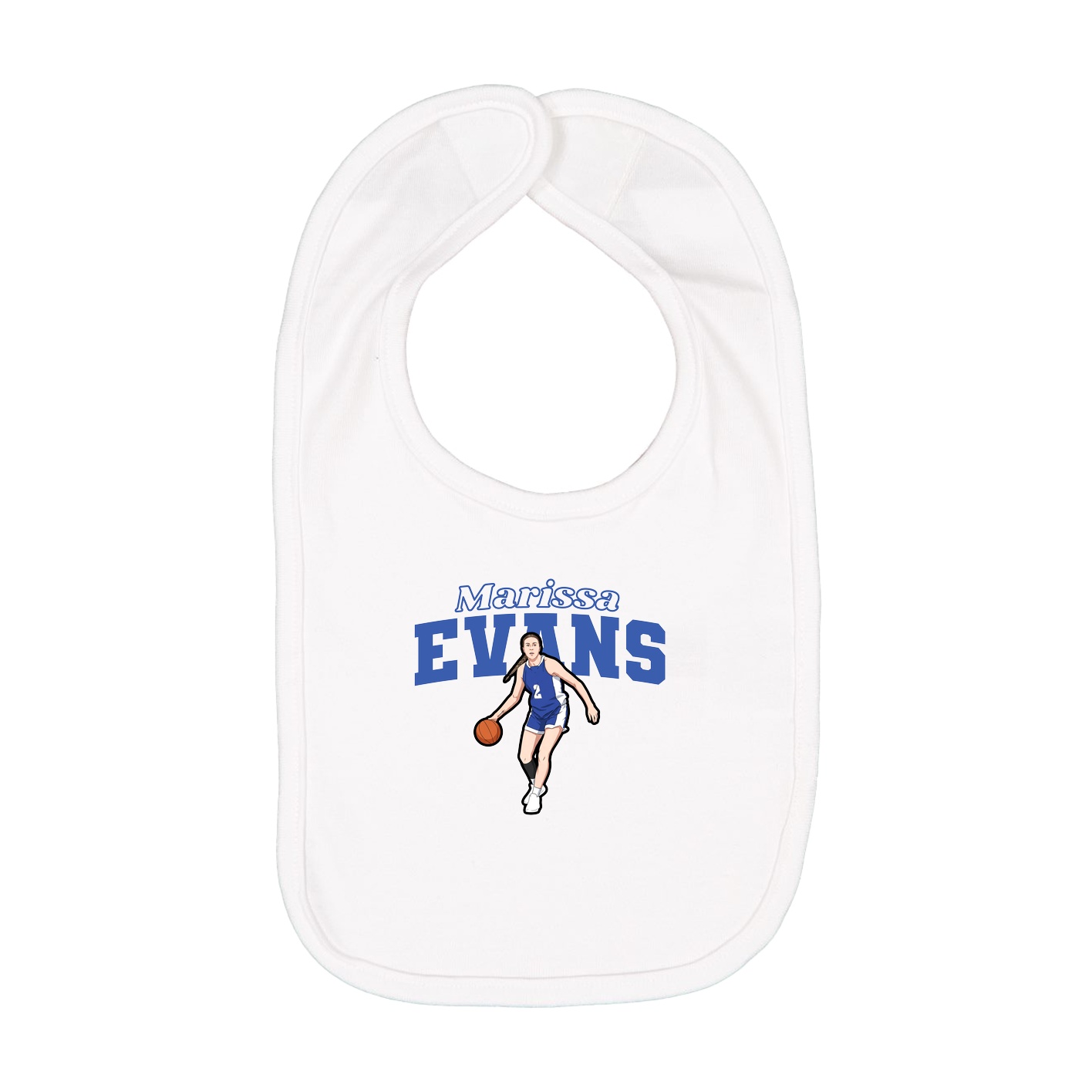 Infant Bib — Name Arch in White