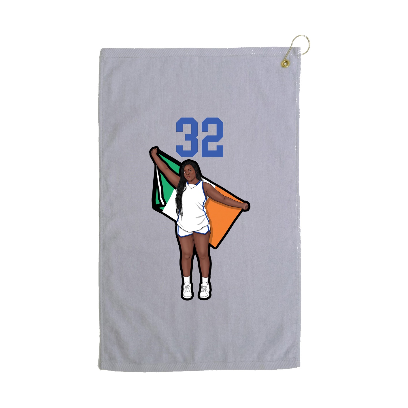 Golf Towel — Number Top in Grey
