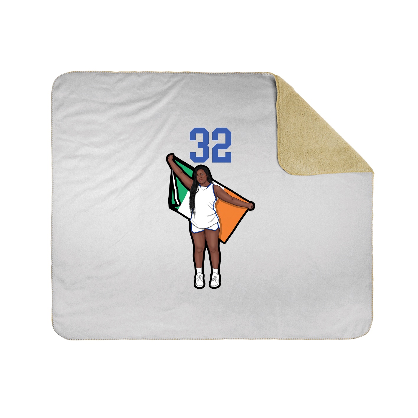 Throw Blanket — Number Top in White