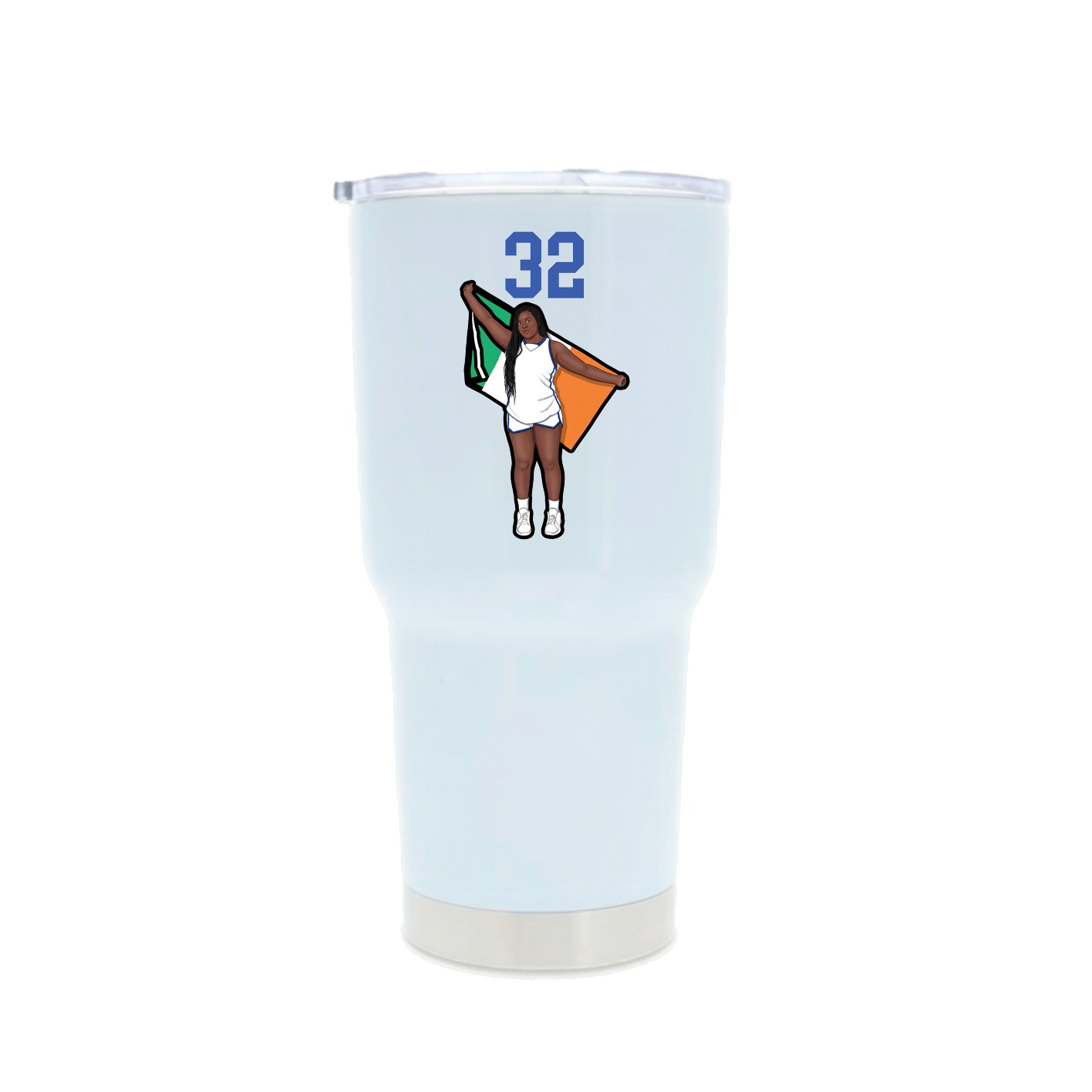 30oz Stainless Steel Tumbler — Number Top in White