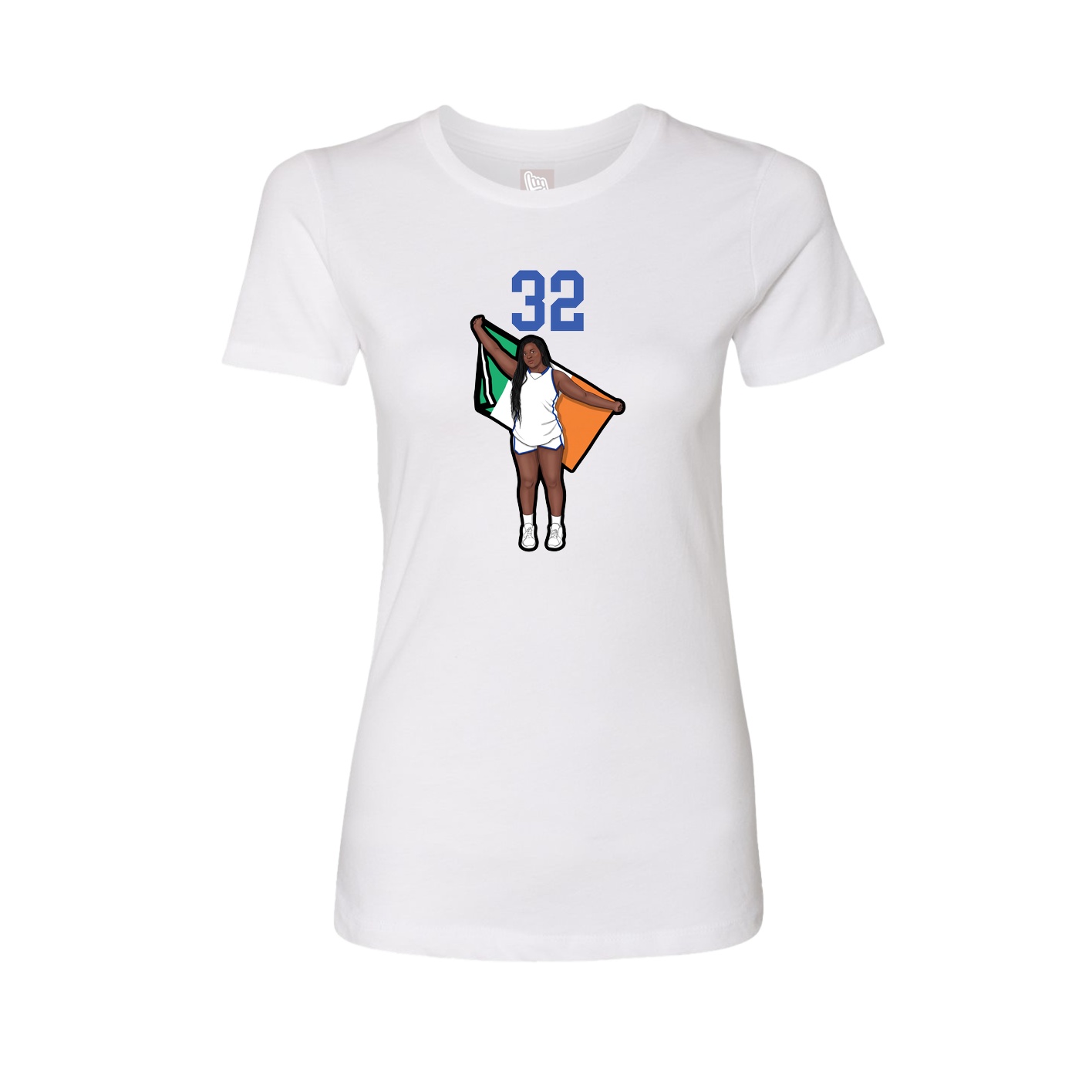 Fitted Women's Tee — Number Top in White