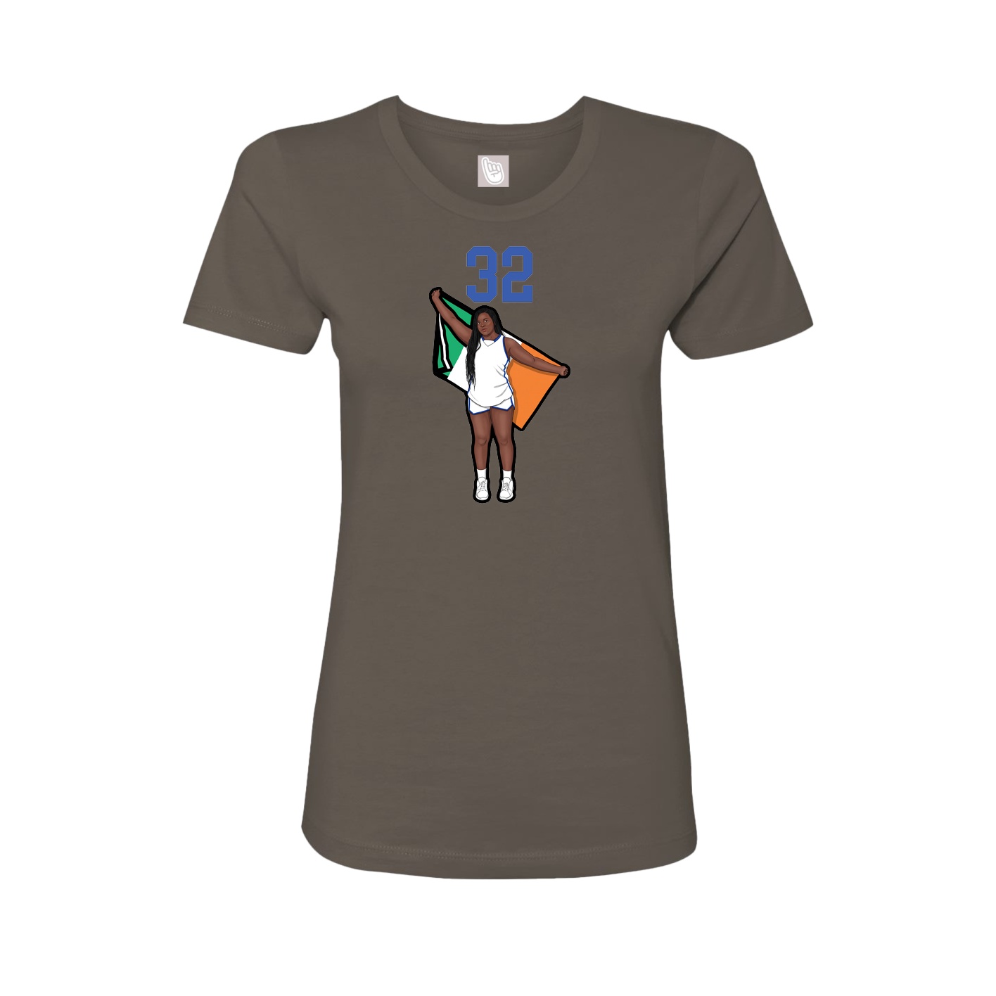 Fitted Women's Tee — Number Top in Grey
